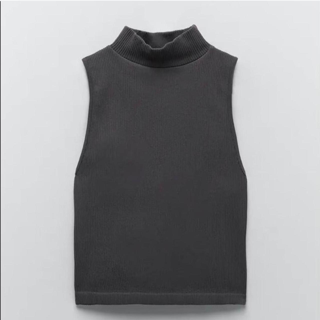 Tank Top Zara Turtleneck Tank Zara Mock Neck Sleeveless Top Zara