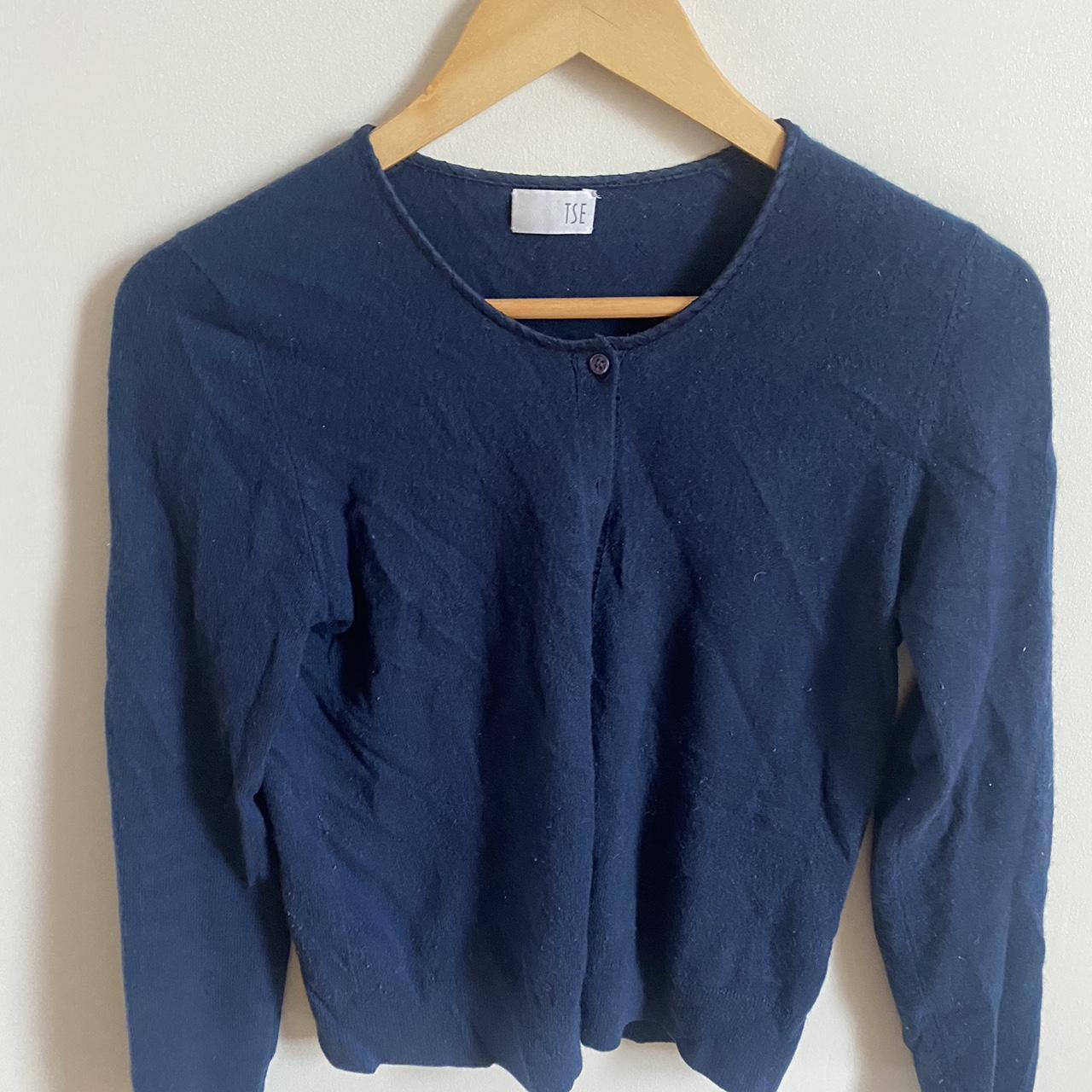 100% cashmere TSE cardigan navy blue. Perfectly cosy... - Depop