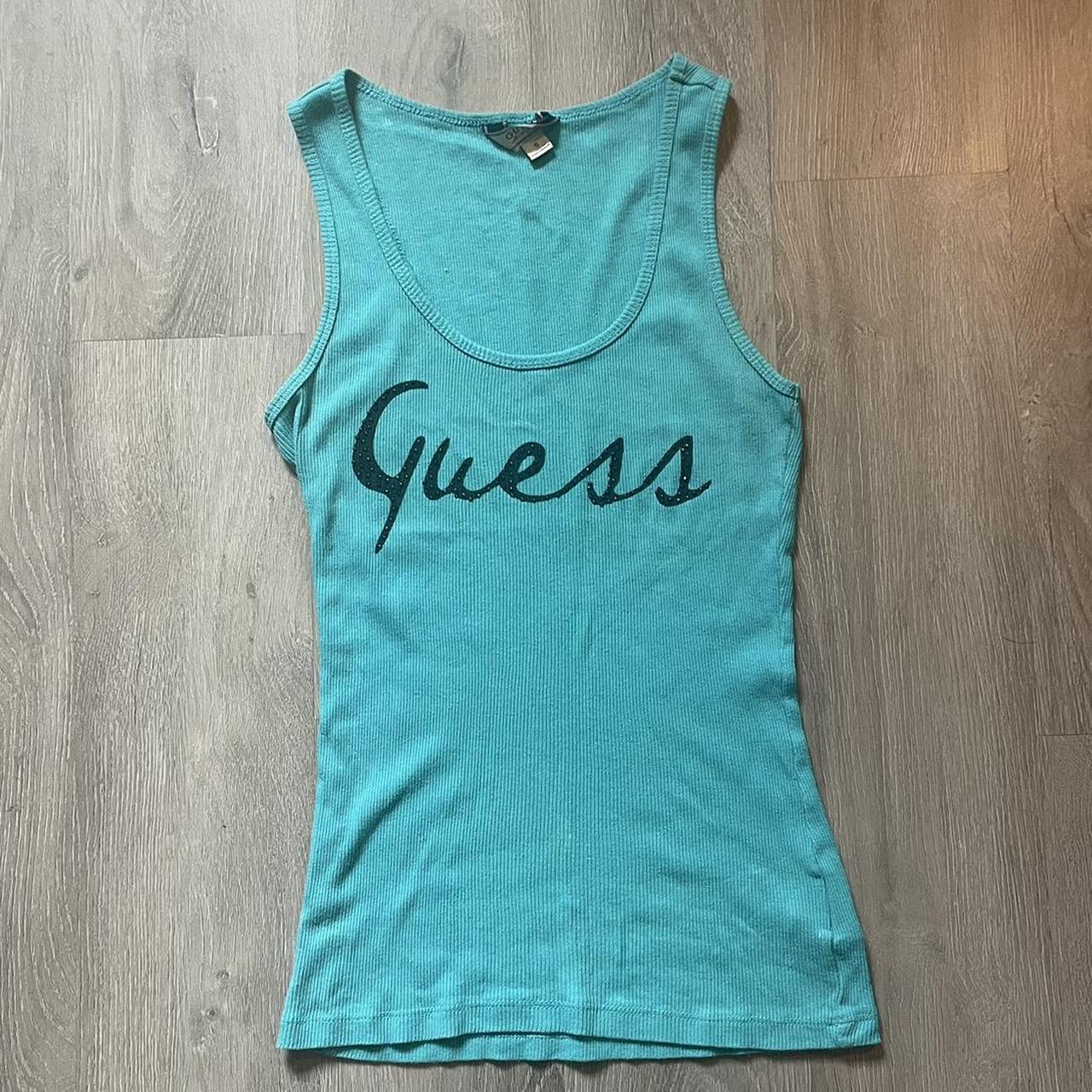 Guess Women's Blue and Green Shirt (2)