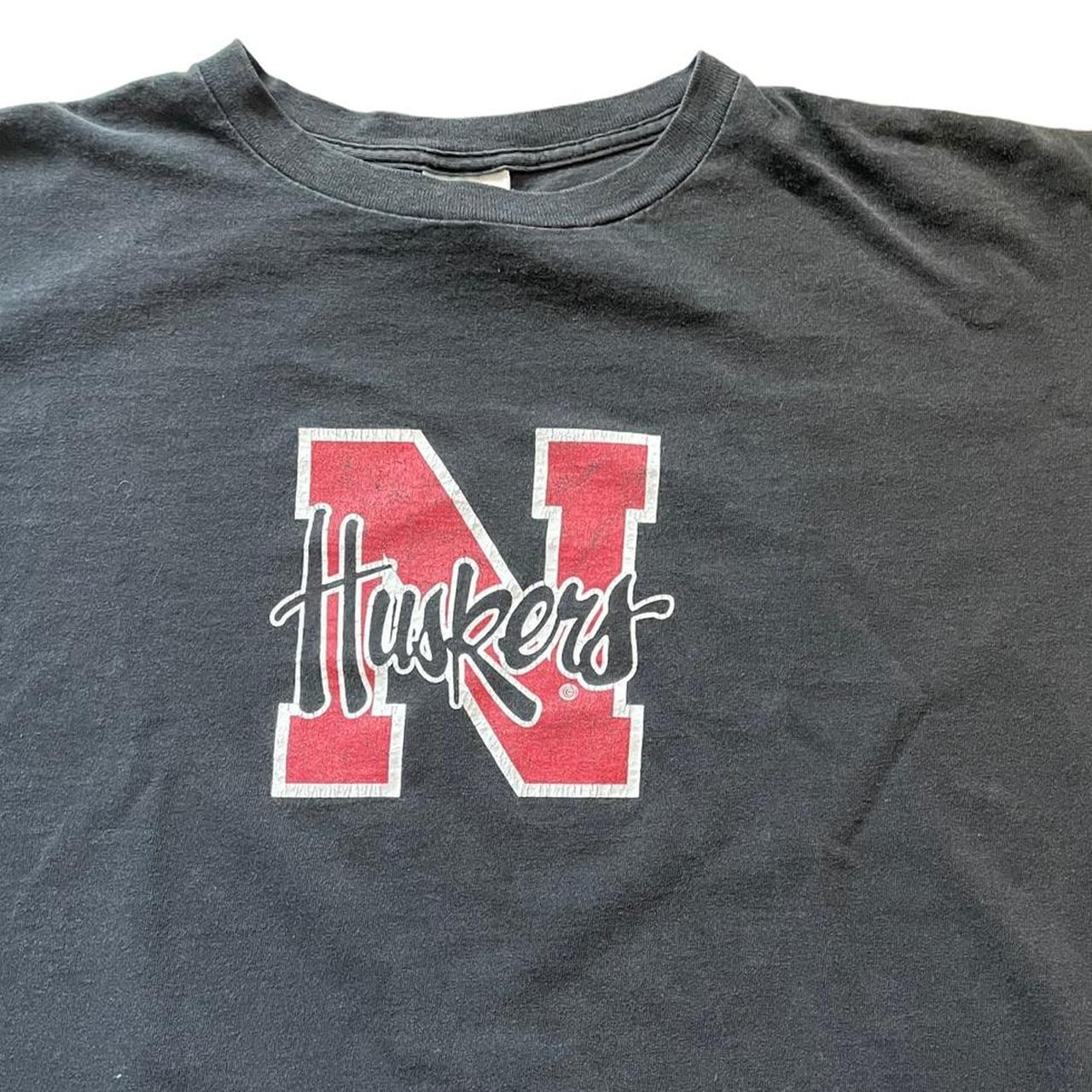 Vintage Adidas Nebraska Huskers Black T-Shirt Unisex... - Depop