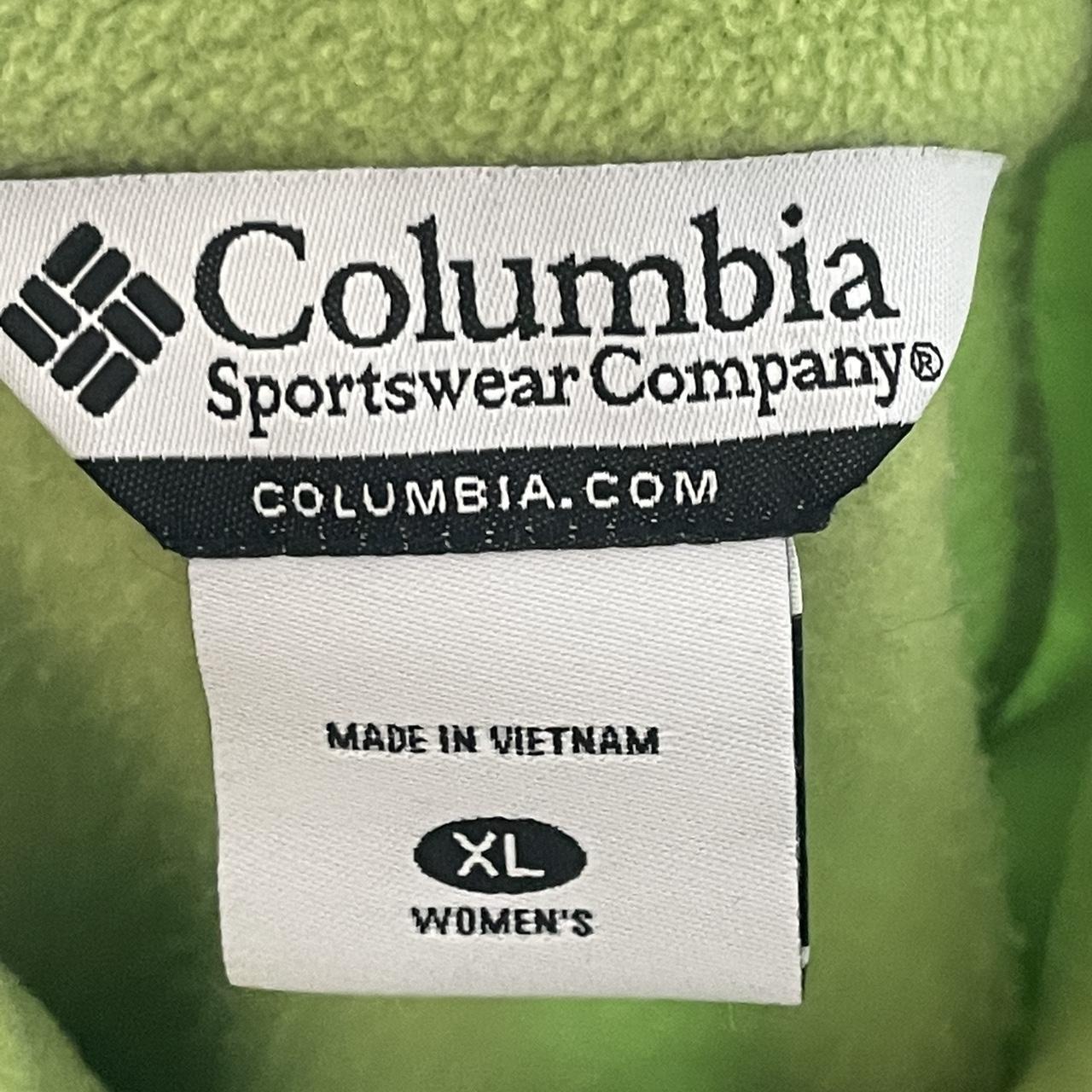 Y2K Lime Green Columbia Fleece Jacket Womans X-Large... - Depop