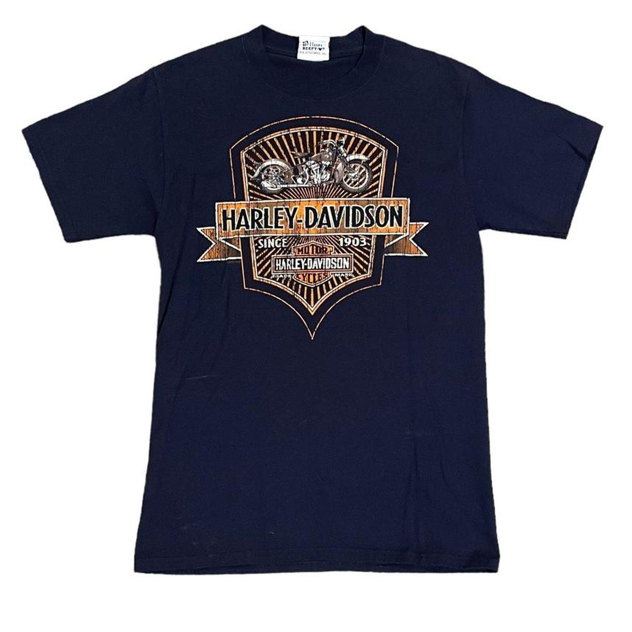 Harley Davidson Men's Navy T-shirt | Depop