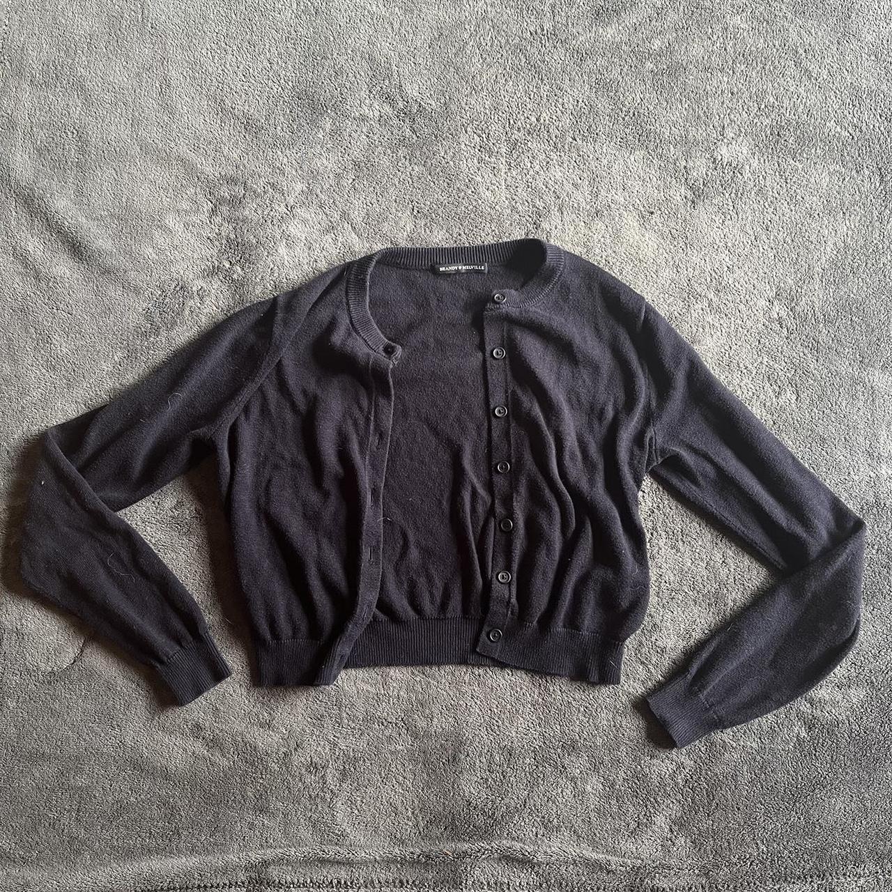 Brandy Melville navy cardigan small paint... - Depop