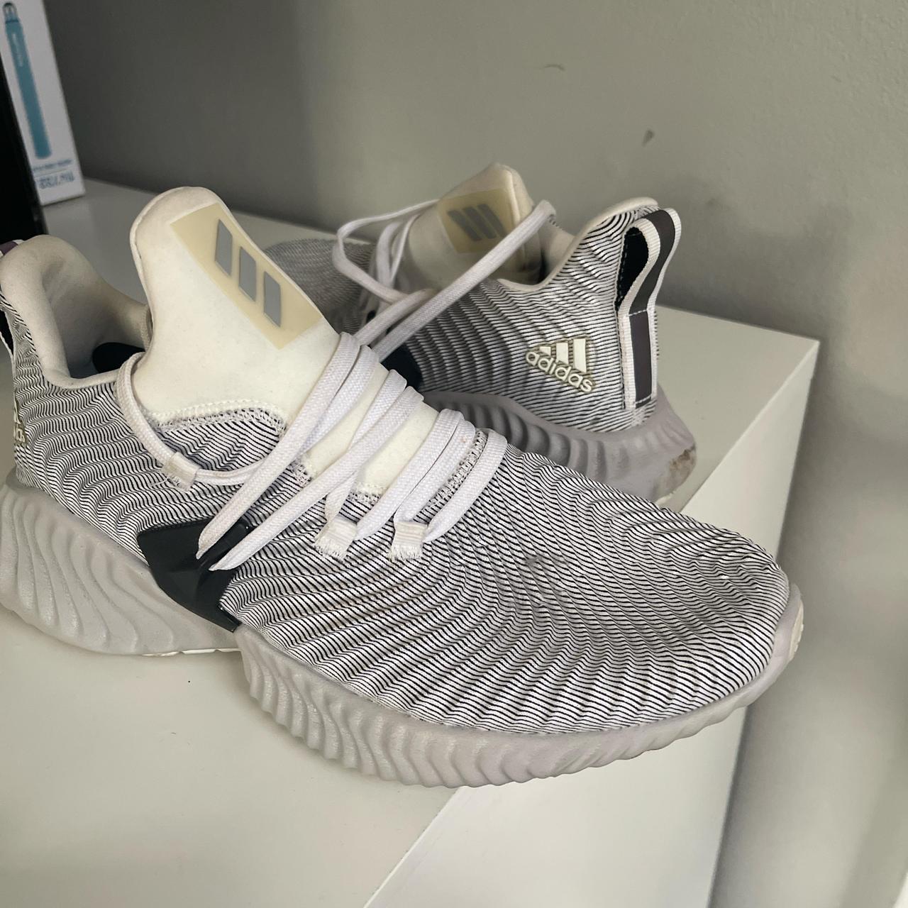 Adidas grey and white Alpha Bounce Instinct shoes. Depop