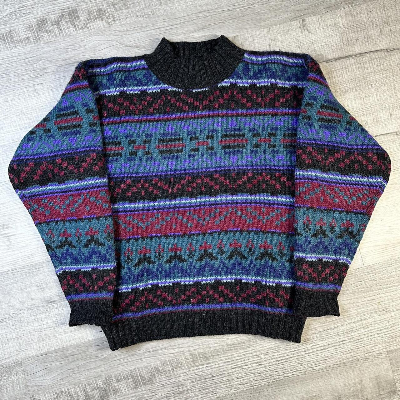 Woolrich Women's Purple and Red Jumper | Depop