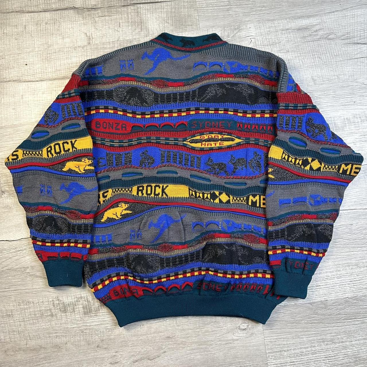 Vintage Emaroo Sweater 90s Coogi Style Australia 3D... - Depop