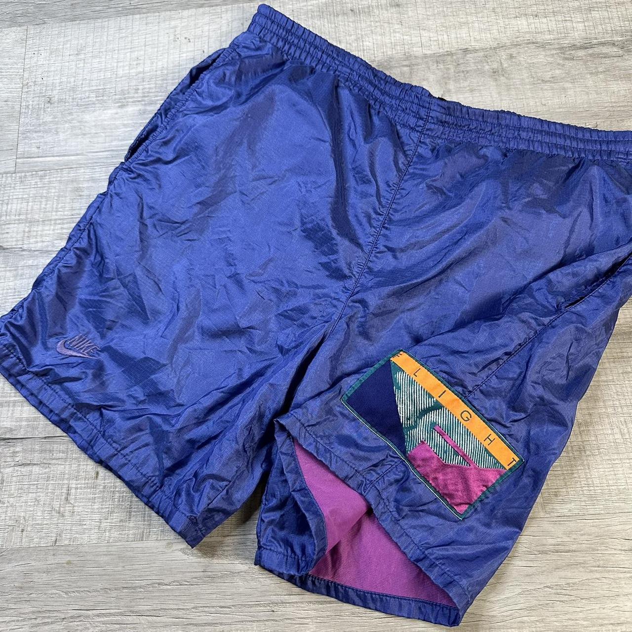 Vintage 90s Nike Flight Shorts Purple Flight Jordan... - Depop