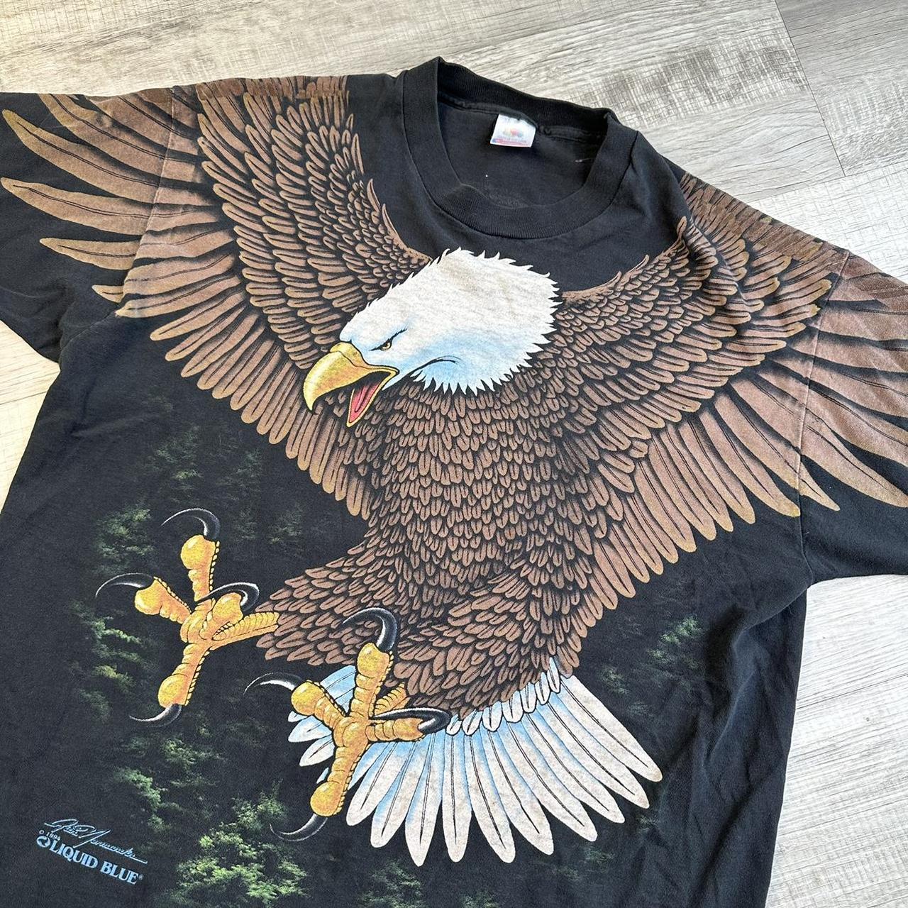 Liquid Blue Vintage Eagle Black T-Shirt