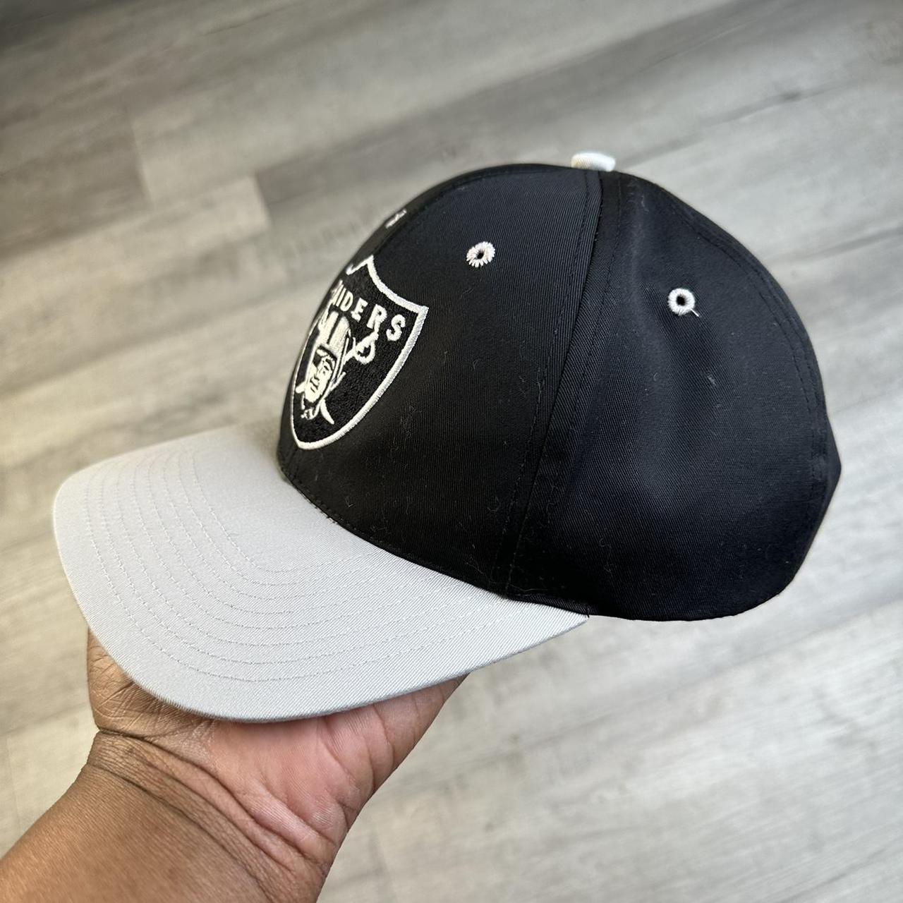 Vintage 1990s Leather Oakland Raiders SnapBack With - Depop