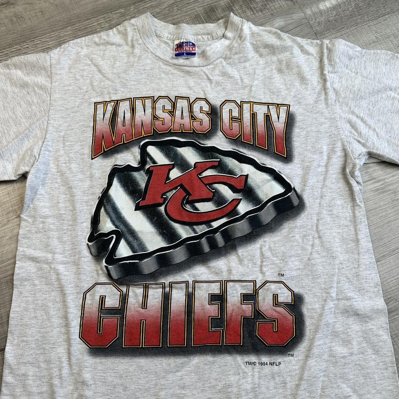 Vintage logo 7 Kansas city chiefs nfl 3/4 sleeve t - Depop