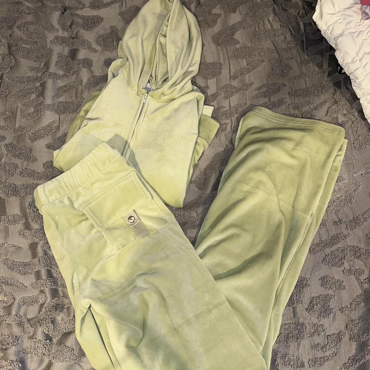 Clalinas Boutique Green velour tracksuit Soooo Depop