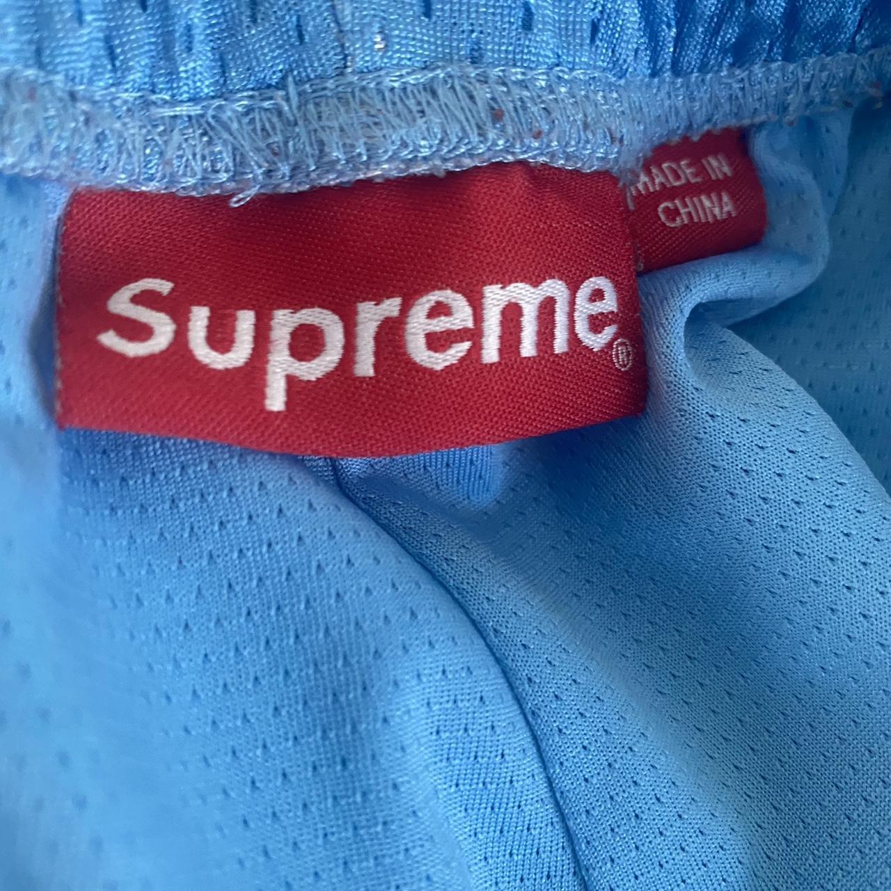 Supreme Men's Blue and Red Shorts | Depop