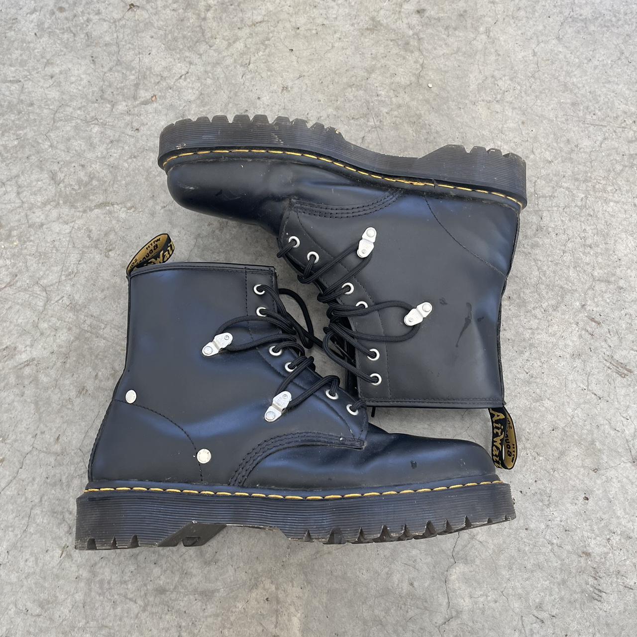 Dr. Martens Men's Black and Yellow Boots | Depop