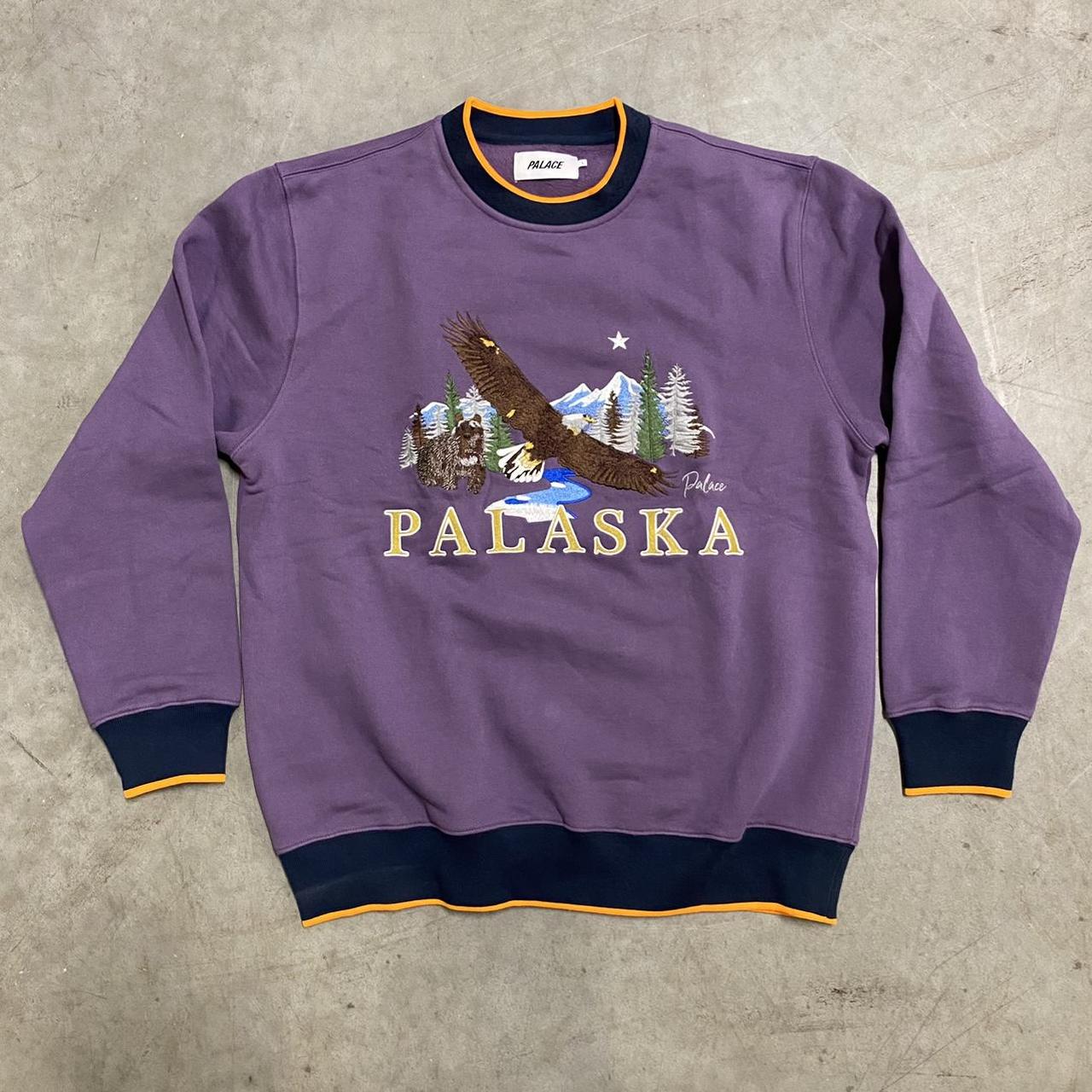 PALACE SKATEBOARDS EMBROIDERED hotsell CREWNECK PULLOVER SWEATER