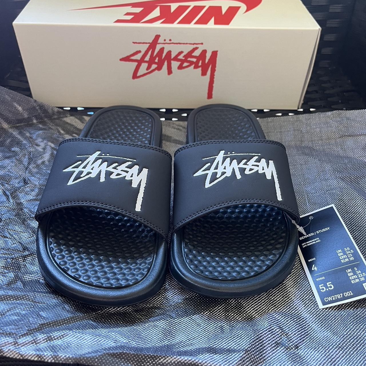 stussy nike flip flops