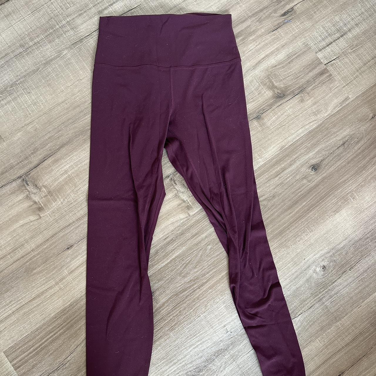 Lululemon Women's Burgundy and Red Leggings | Depop