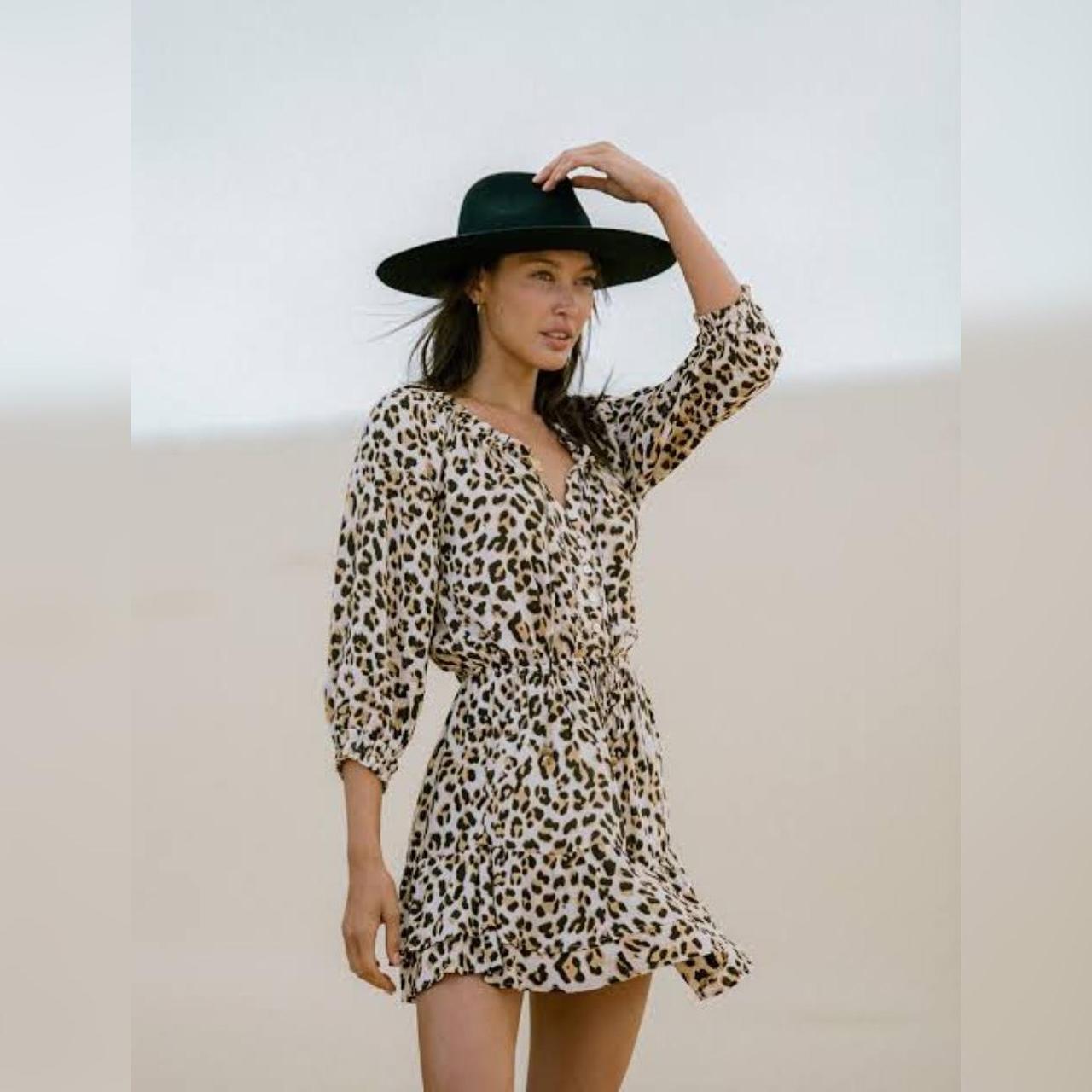 Kivari Leopard Print Mini Dress Size 12 New