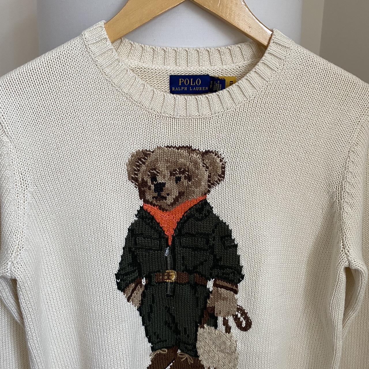 Polo Ralph Lauren Womens Bear Teddy Cream Jumper... Depop