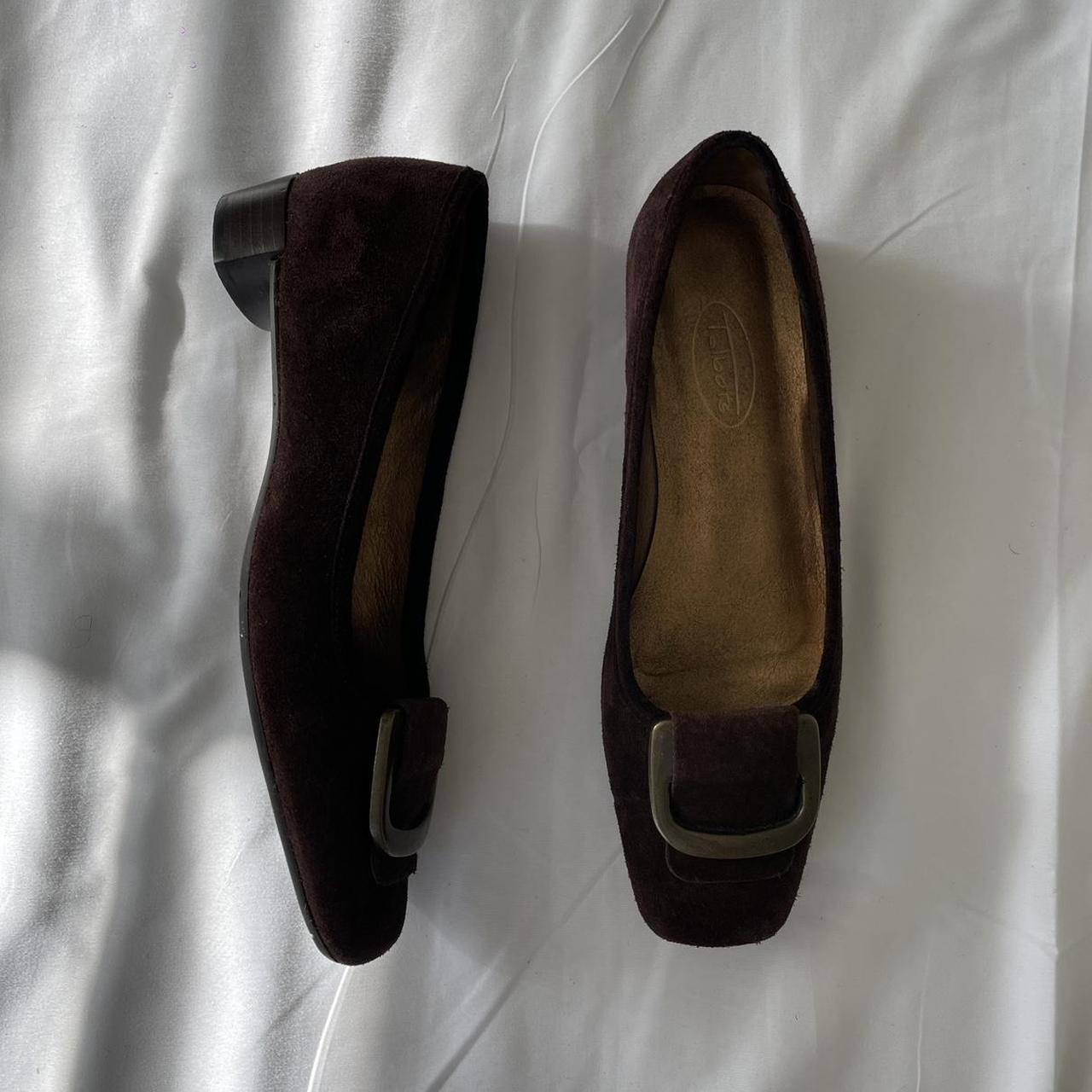 Brown buckle ballet flats Size 7 Talbots Vintage... - Depop