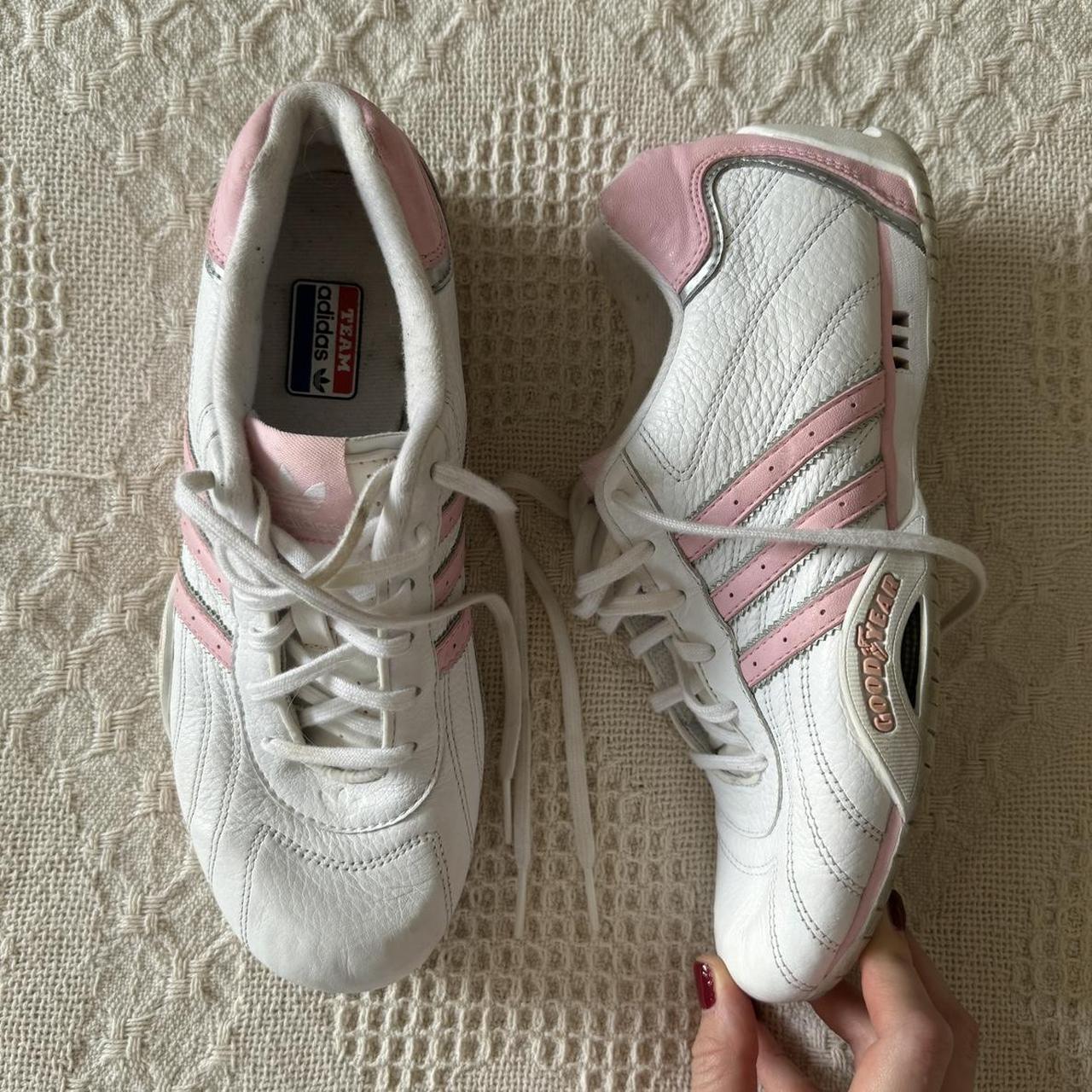 vintage early 00s adidas x goodyear pink and white. Depop