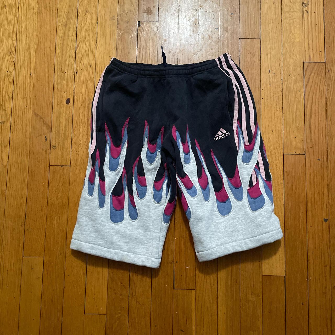 Custom adidas flame shorts. Size Small Men s DIY