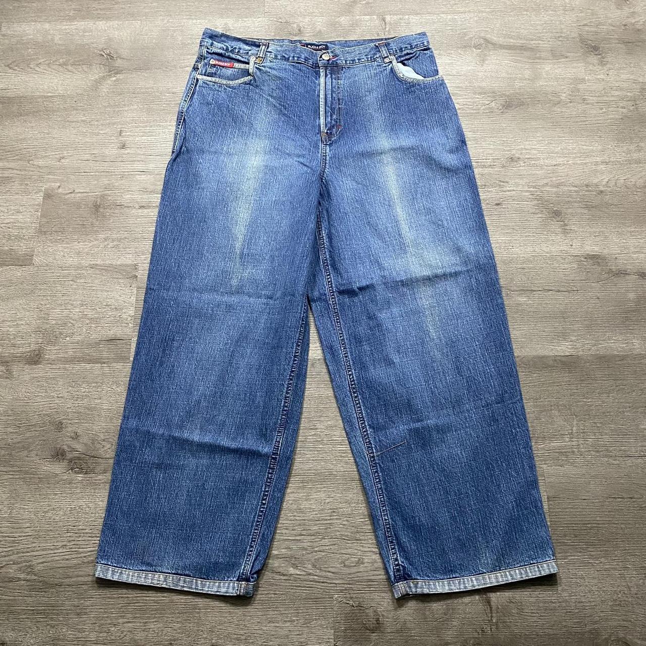 Bugle Boy Y2K Streetwear Baggy Blue Denim Jeans Size... - Depop