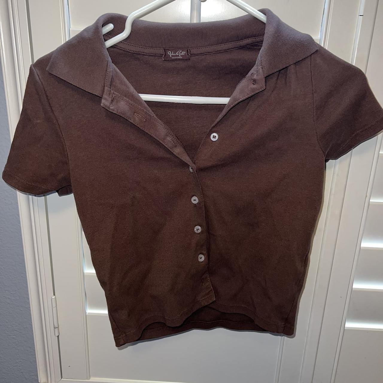 Brandy Melville Women's Brown Croptop Depop