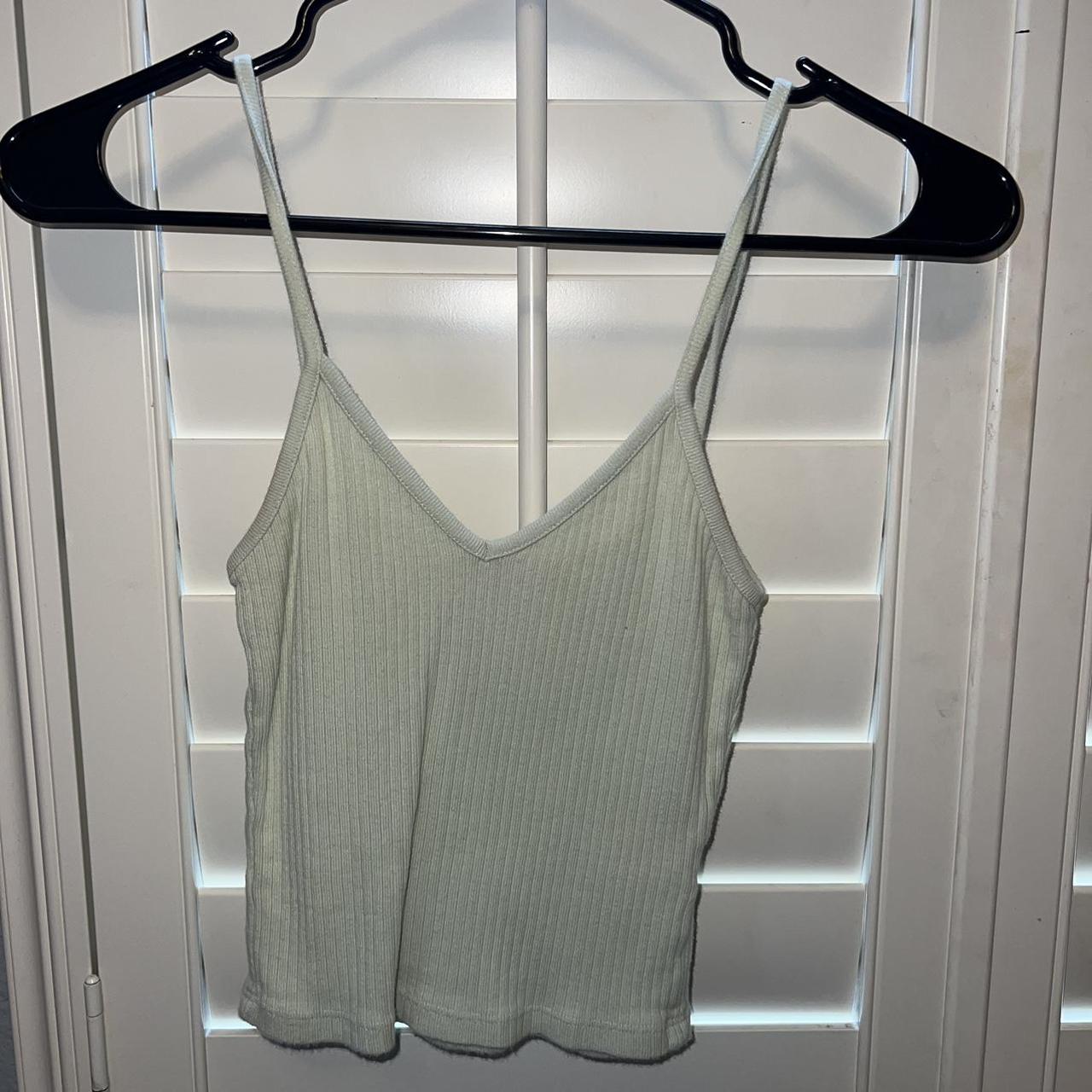 Brandy Melville Women's Green Veststankscamis Depop