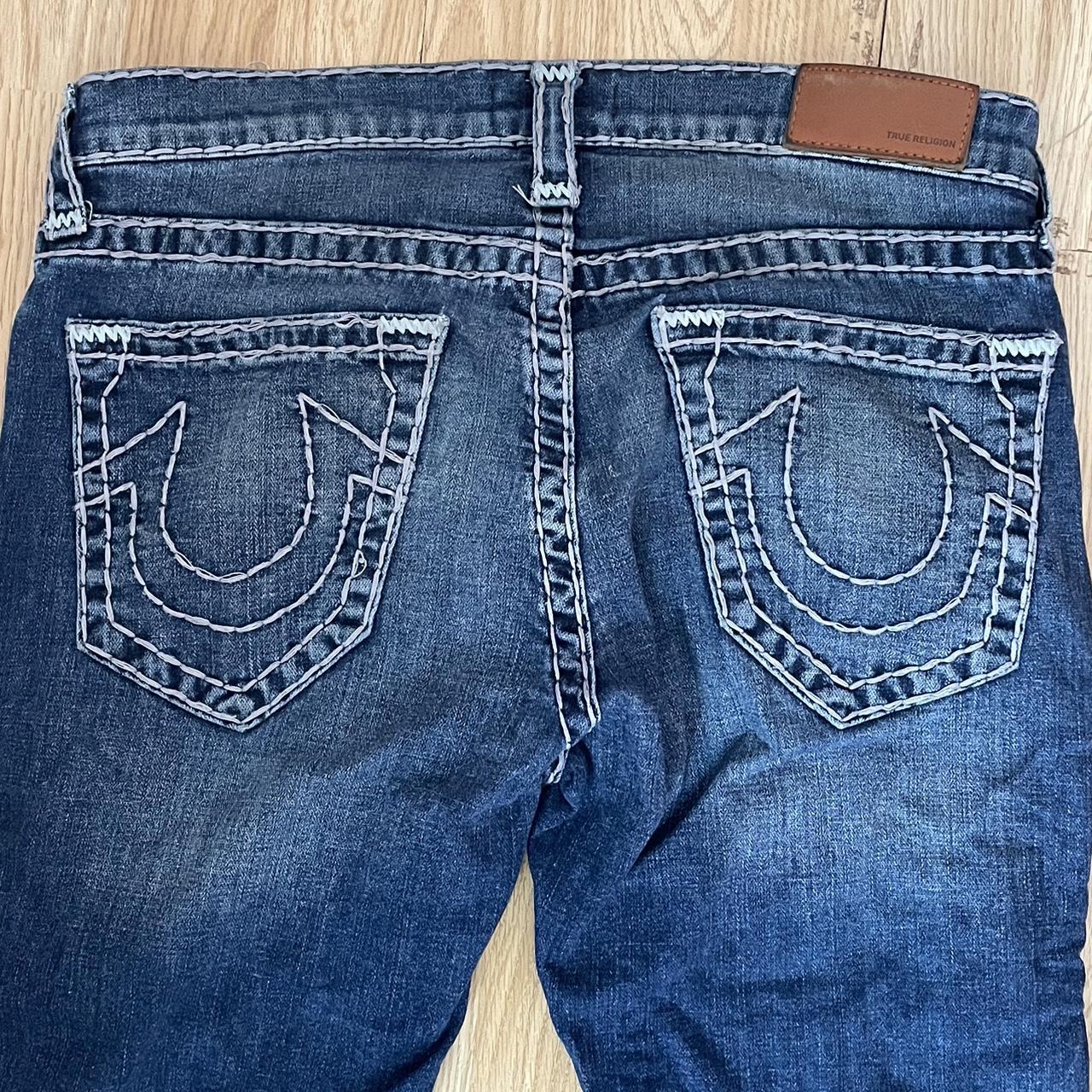 True Religion contrast stitch rocco jeans Slightly... - Depop