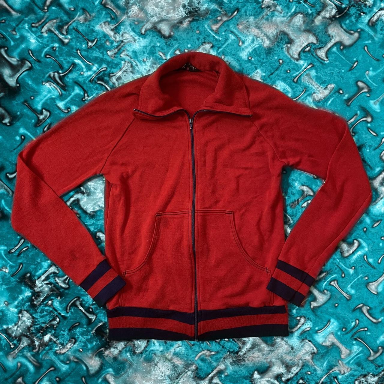 JCPenney Women's Red and Navy Cardigan | Depop