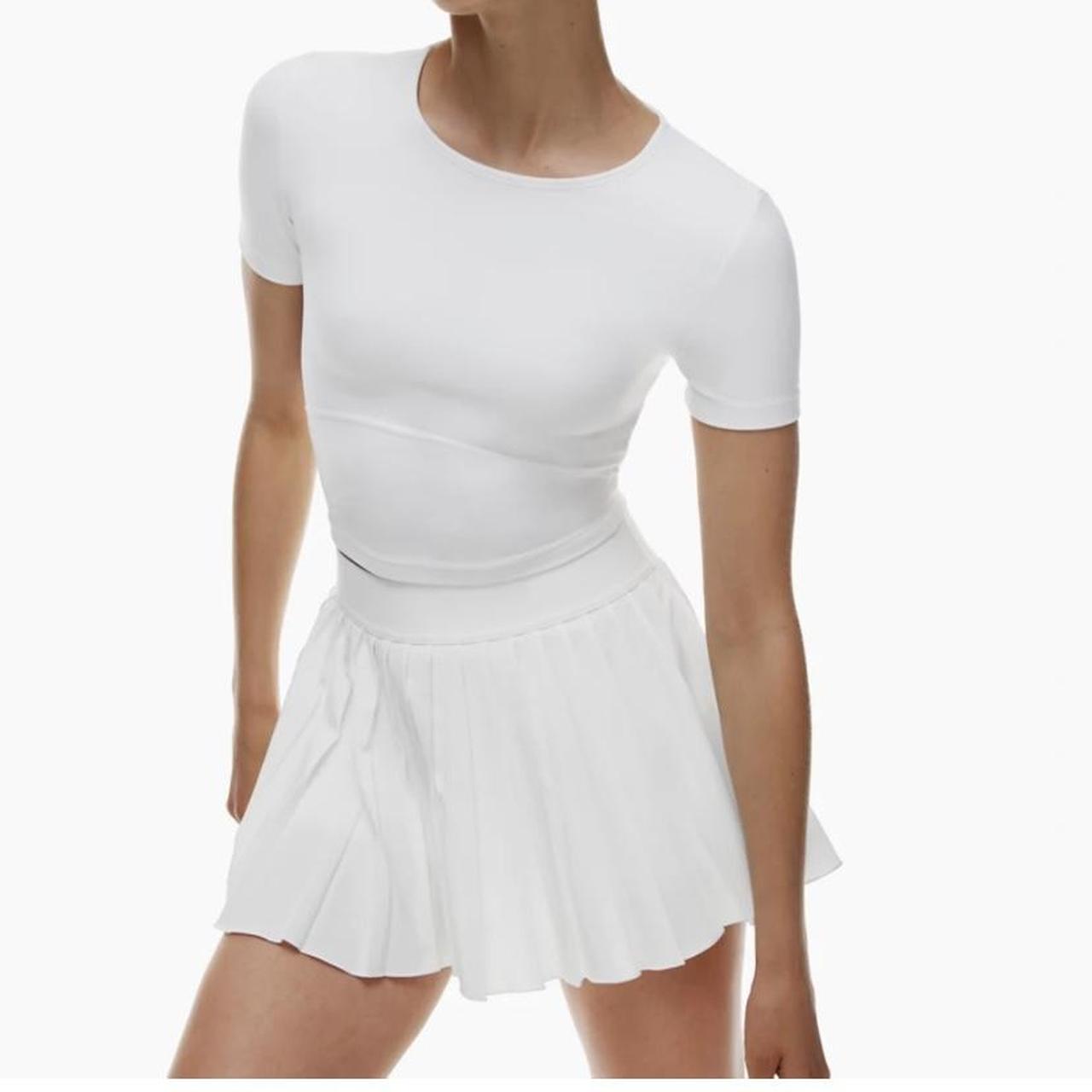 Aritzia tna white pleated tennis mini skirt size... Depop