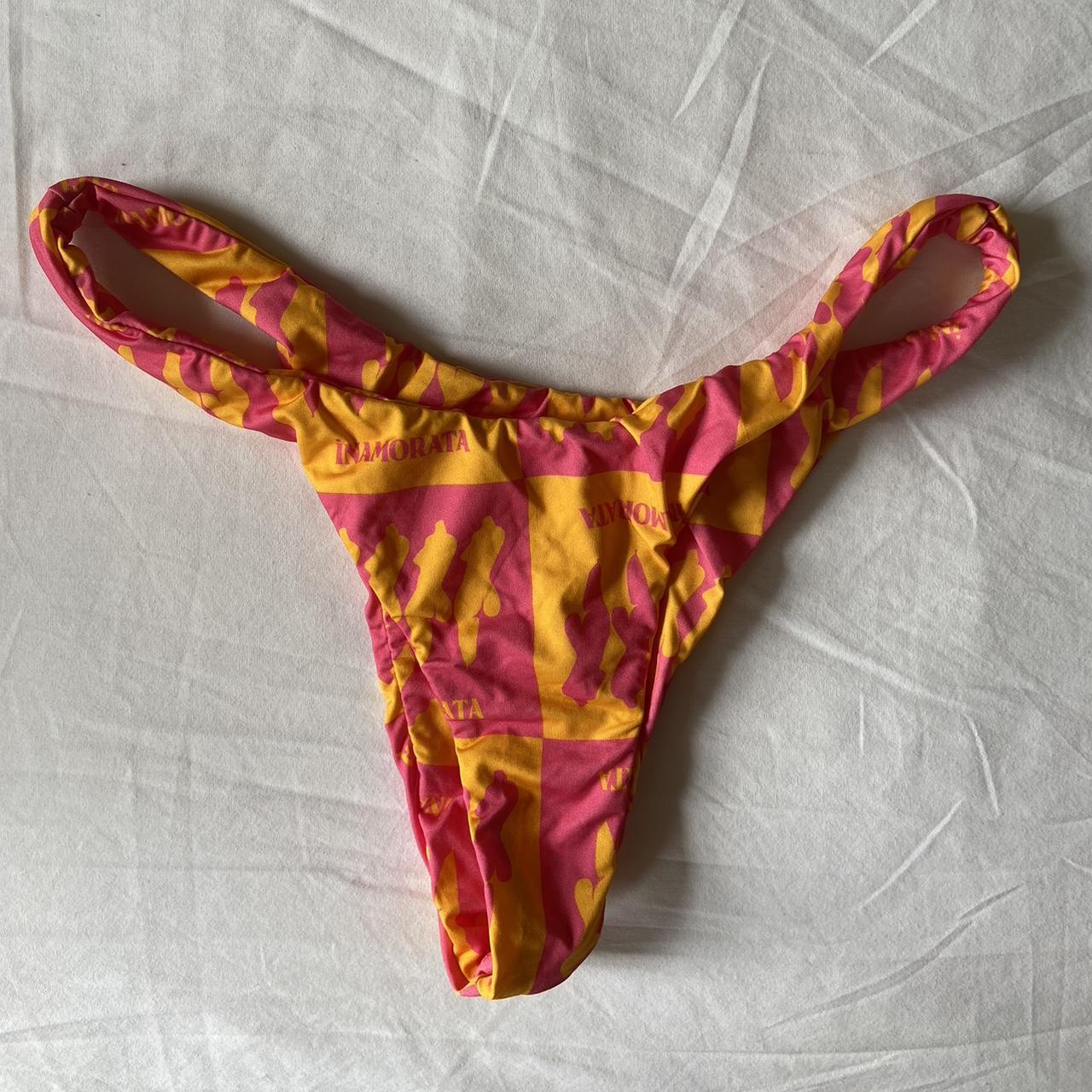 Inamorata Orpheus bikini bottoms pink and orange,... - Depop