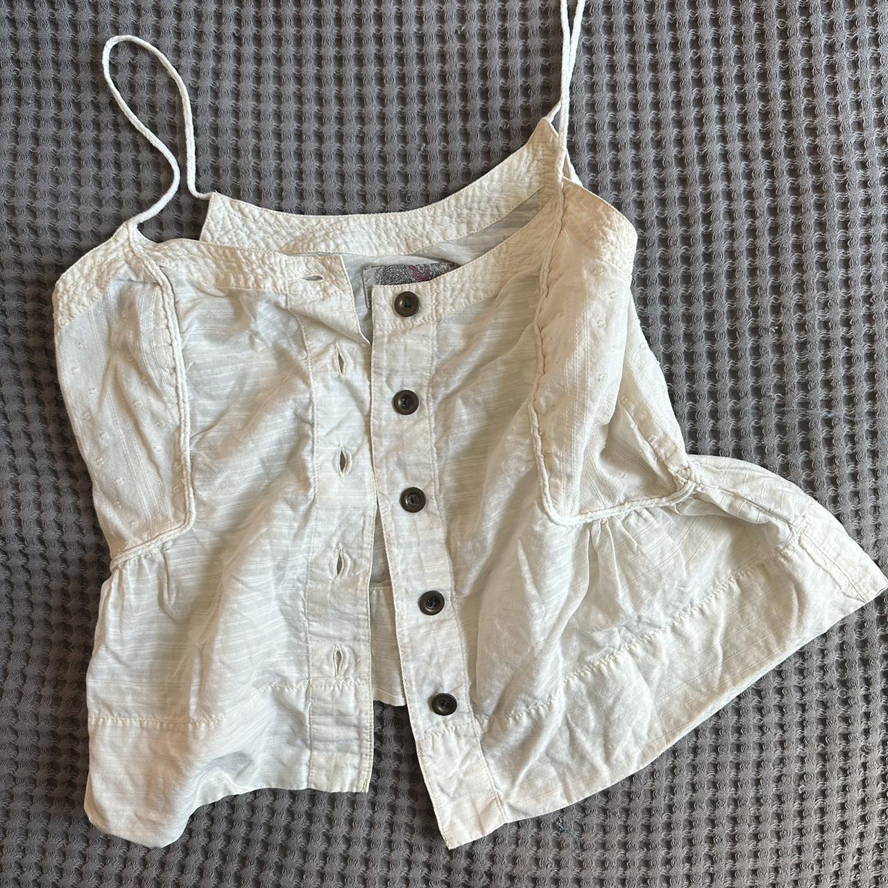 Milkmaid peasant cami top button up by ecote Depop