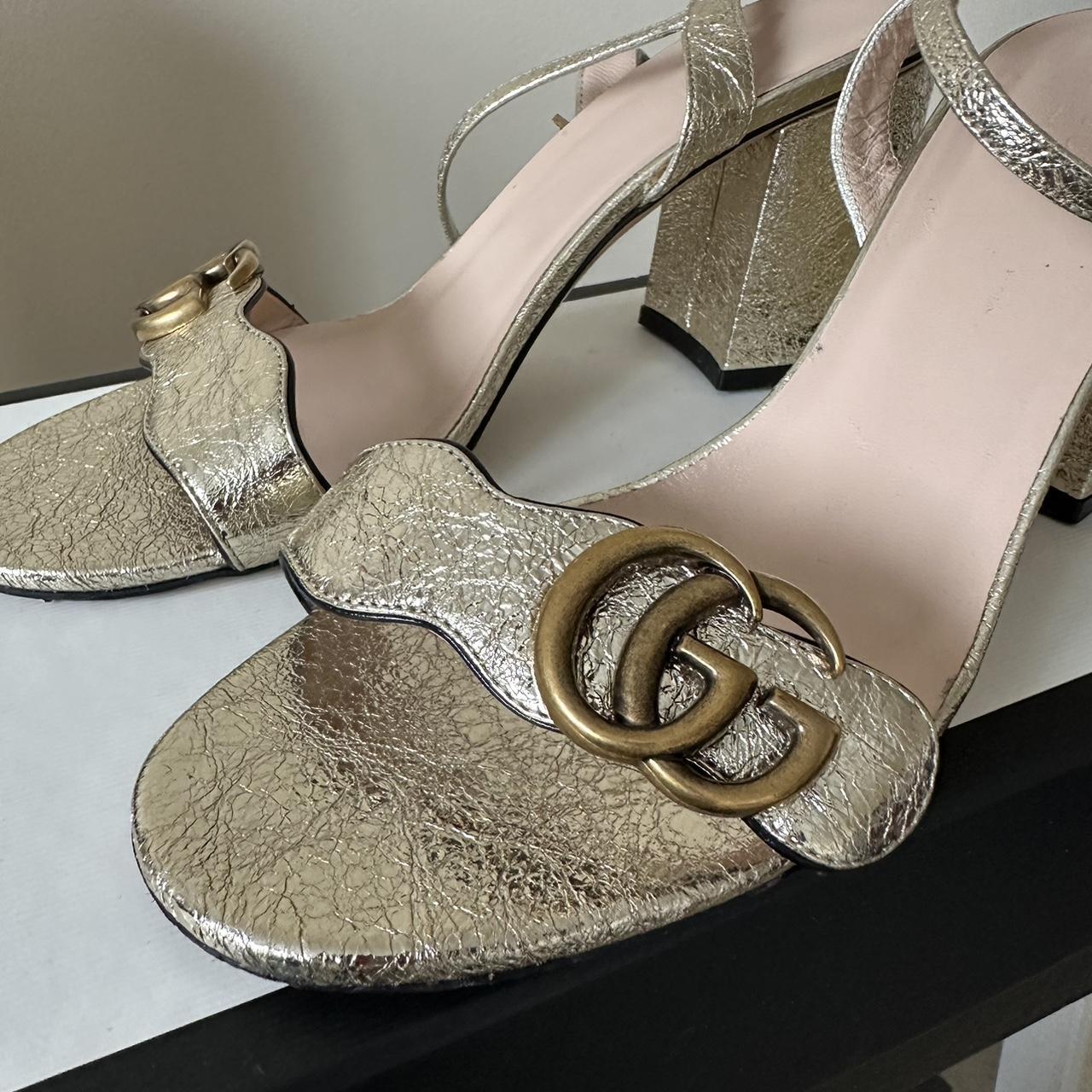 Gucci metallic laminate leather sandal online