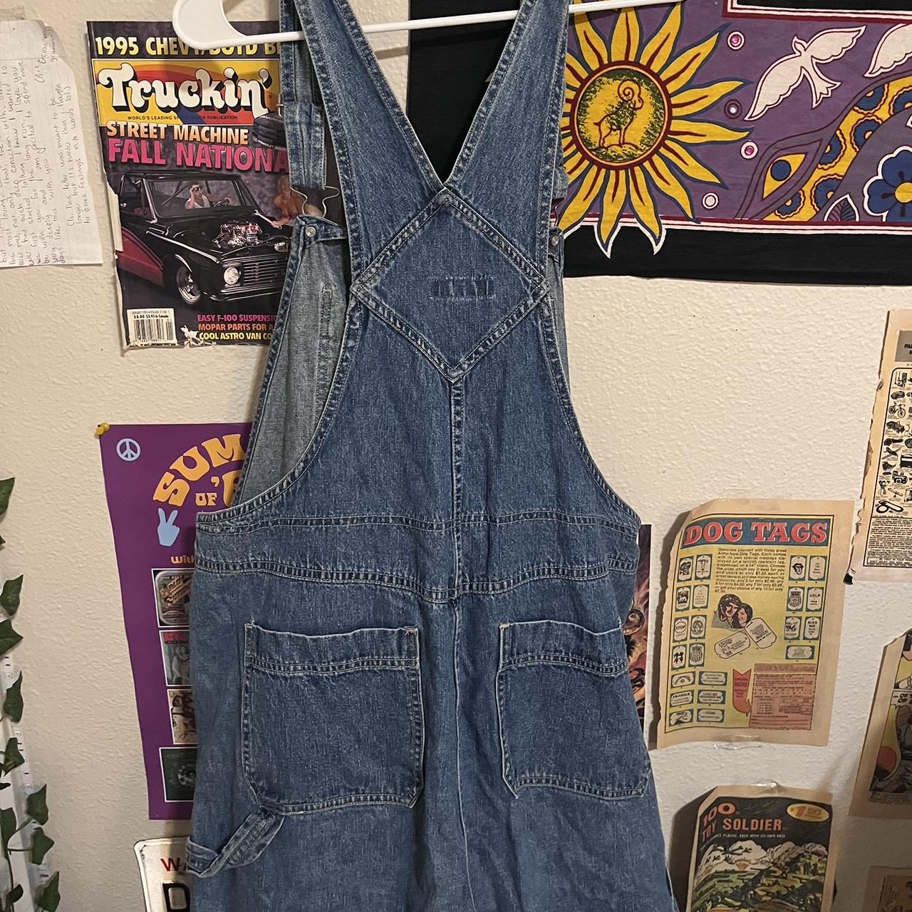 dark wash cherokee jean overalls Depop