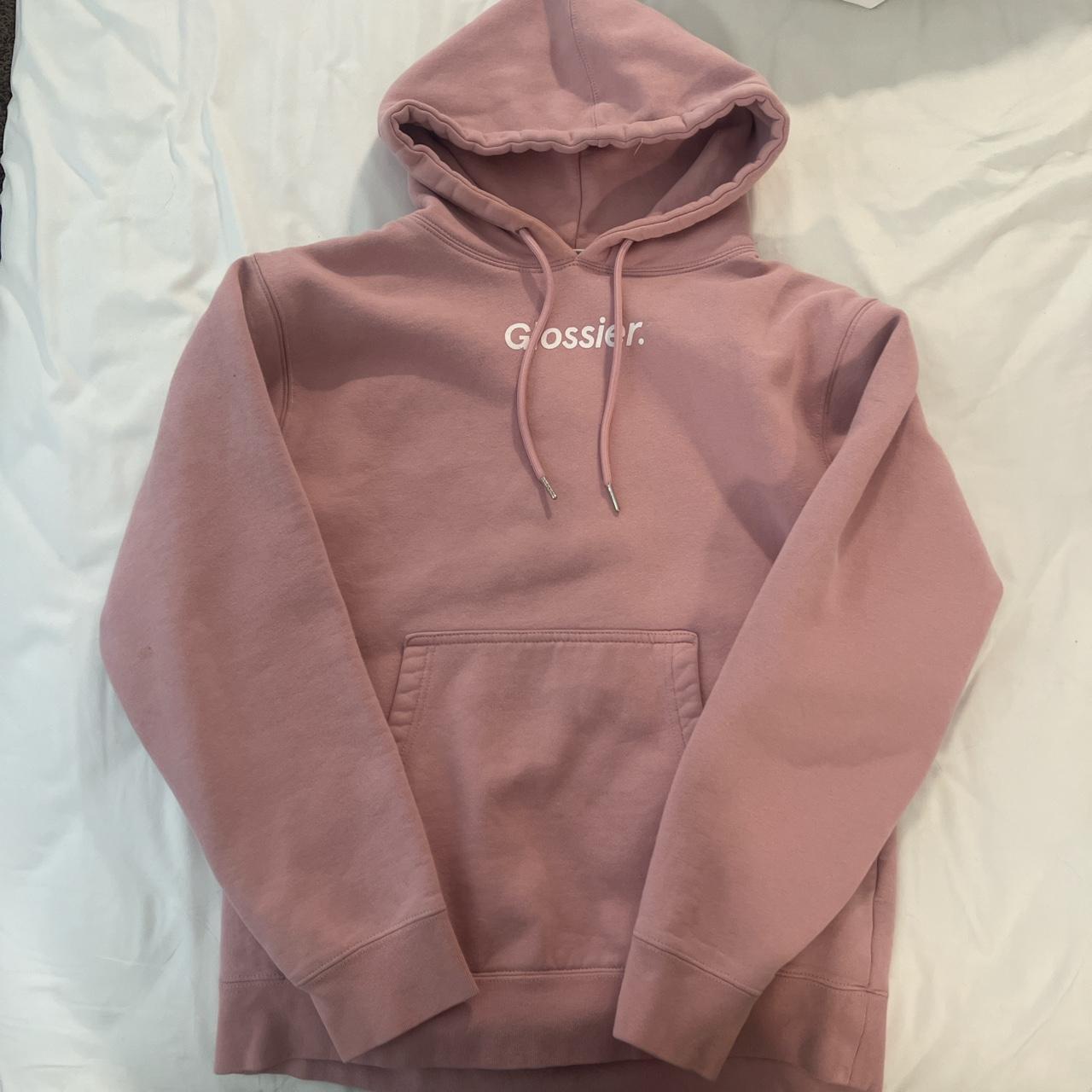 GLOSSIER PINK HOODIE 💓💓 LIGHTLY USED~ PERFECT... - Depop