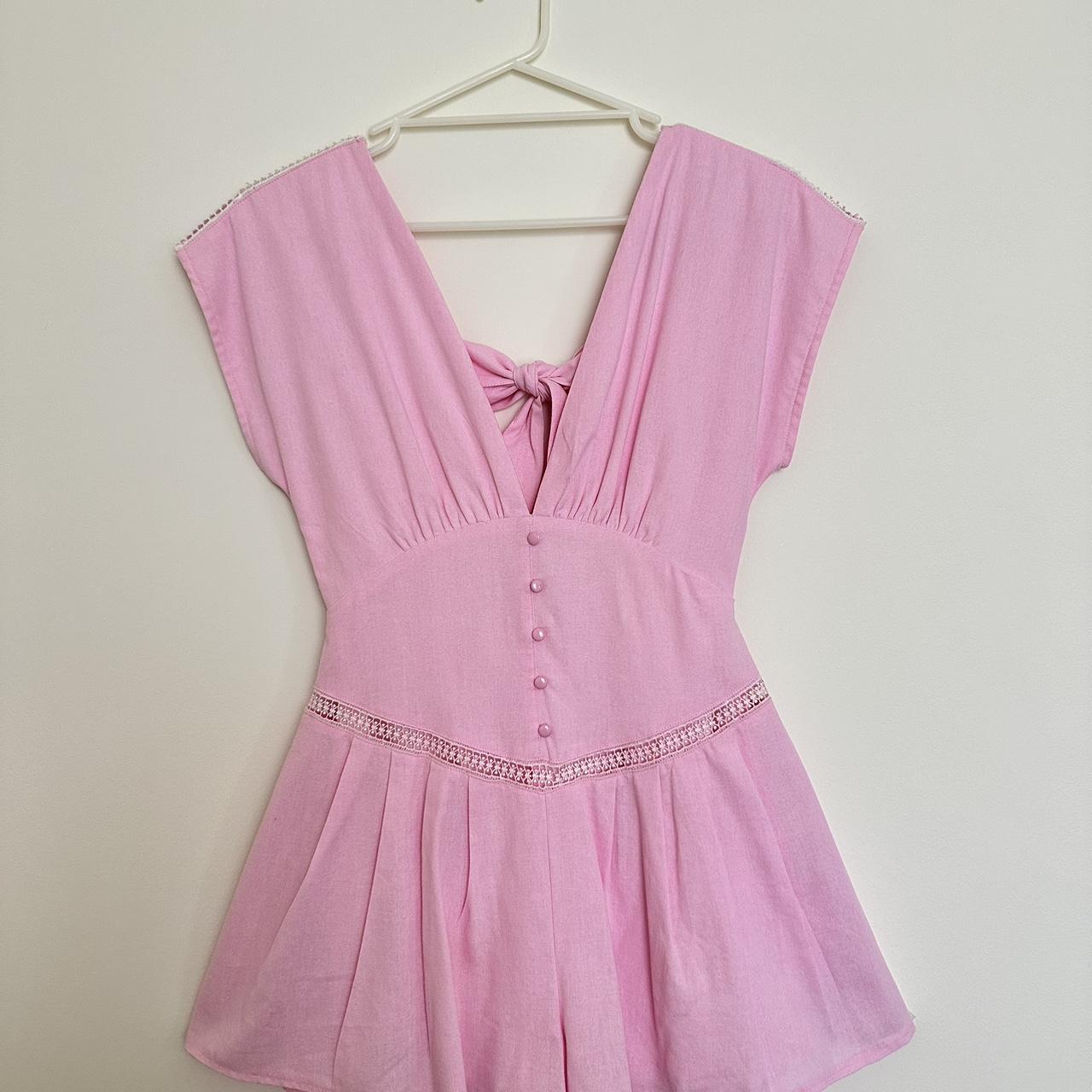Little Petal Playsuit (Pink) 8 Depop