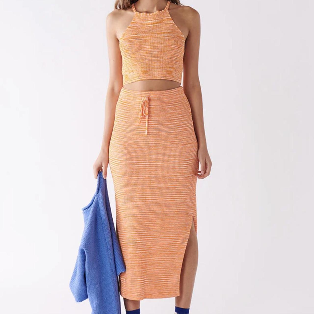 Ghanda Clothing Dani Skirt Orange Melange Size S... Depop