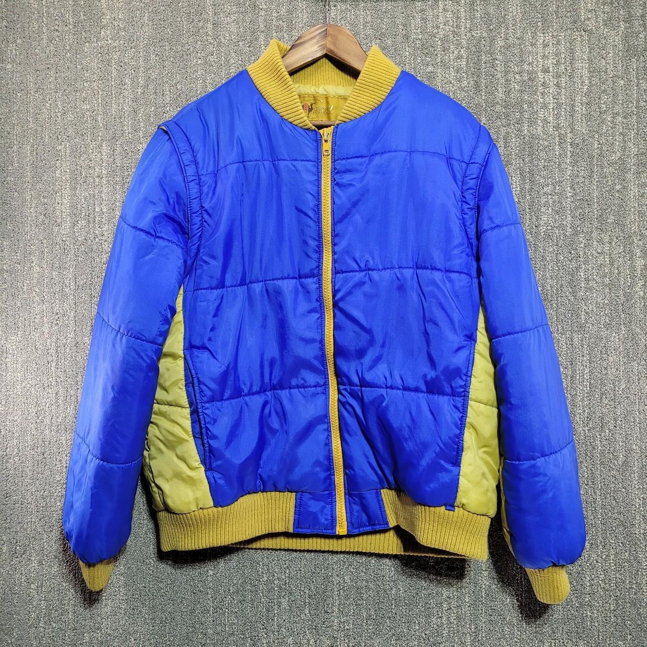 Vintage Men's Puffer Jacket - Blue - XL