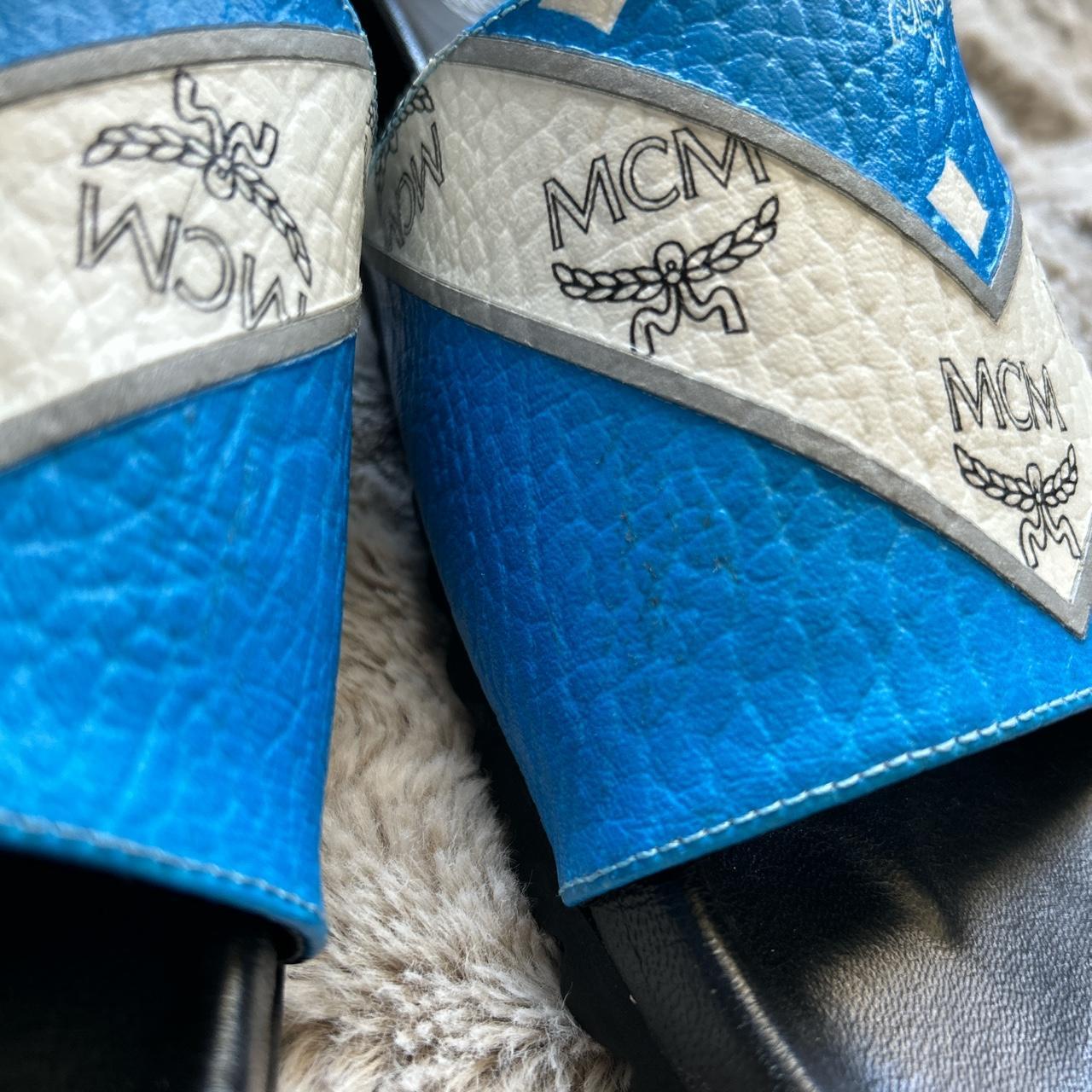 BLUE MCM SLIDES BOUGHT OFF GRAILED NO BOX OR Depop