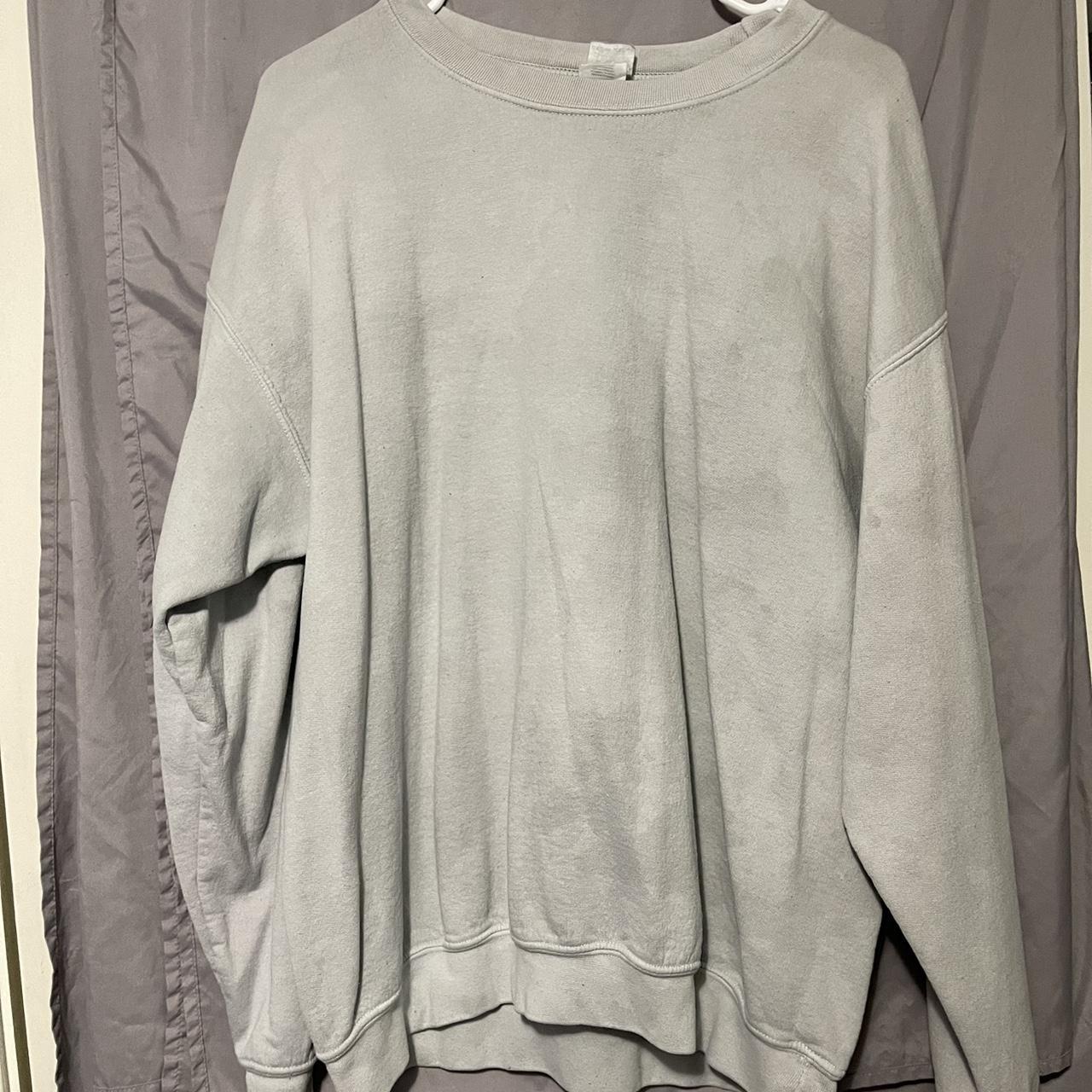 plain white gildan white crewneck (tag is worn off,... - Depop