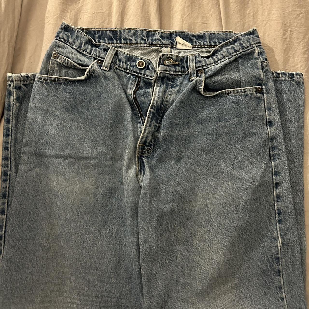 brittania mid wash jeans has hole ( shown last... - Depop