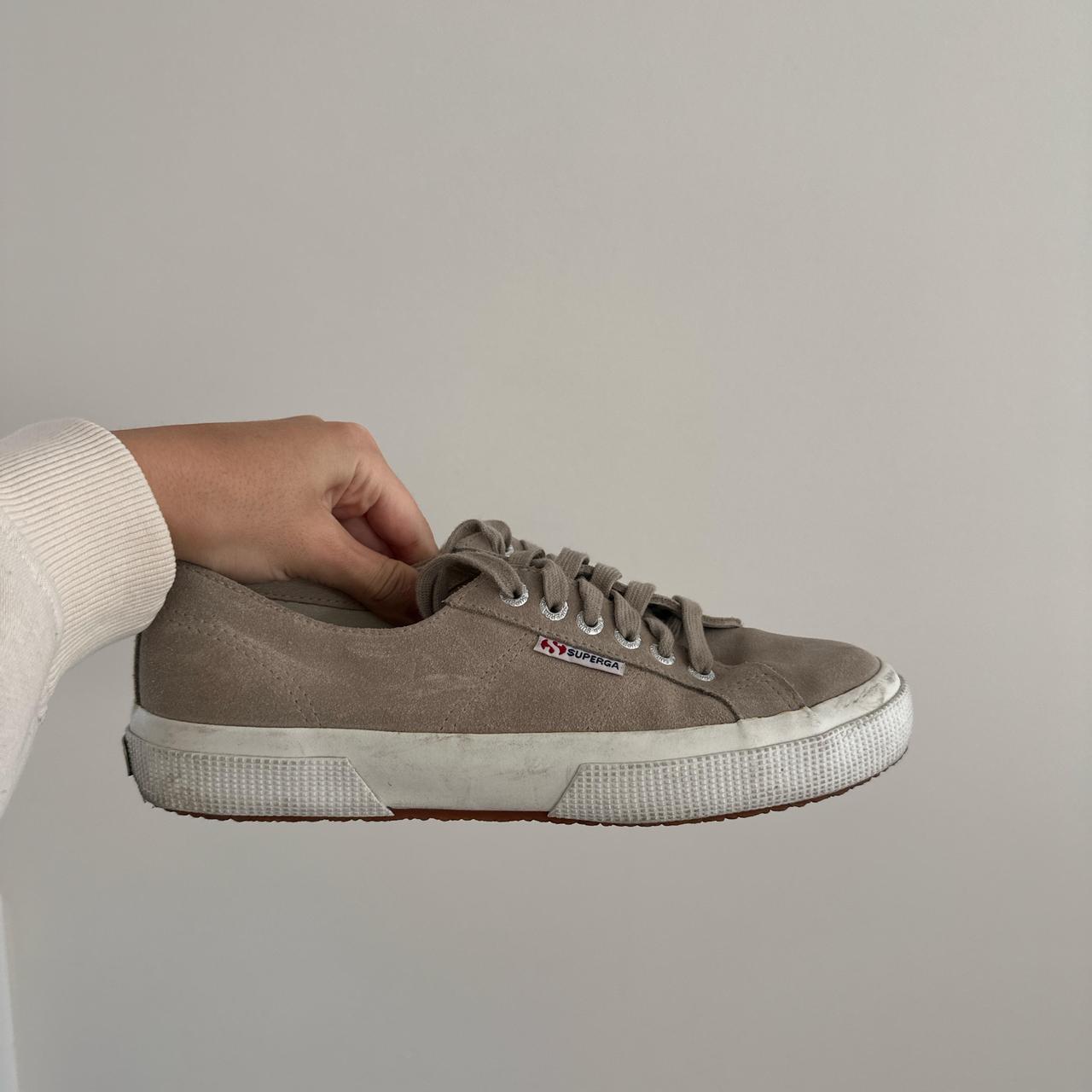 Superga suede sneakers in khaki A few scuff marks Depop