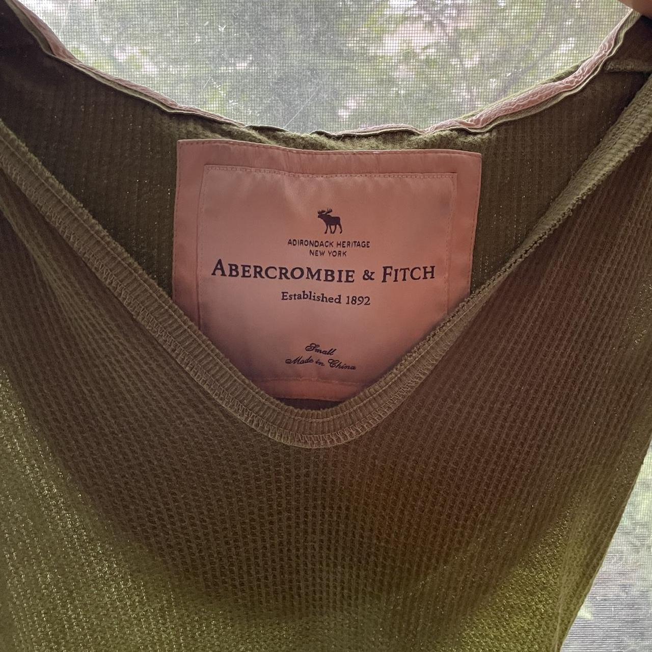 Abercrombie and Fitch hooded fitted green waffle... Depop