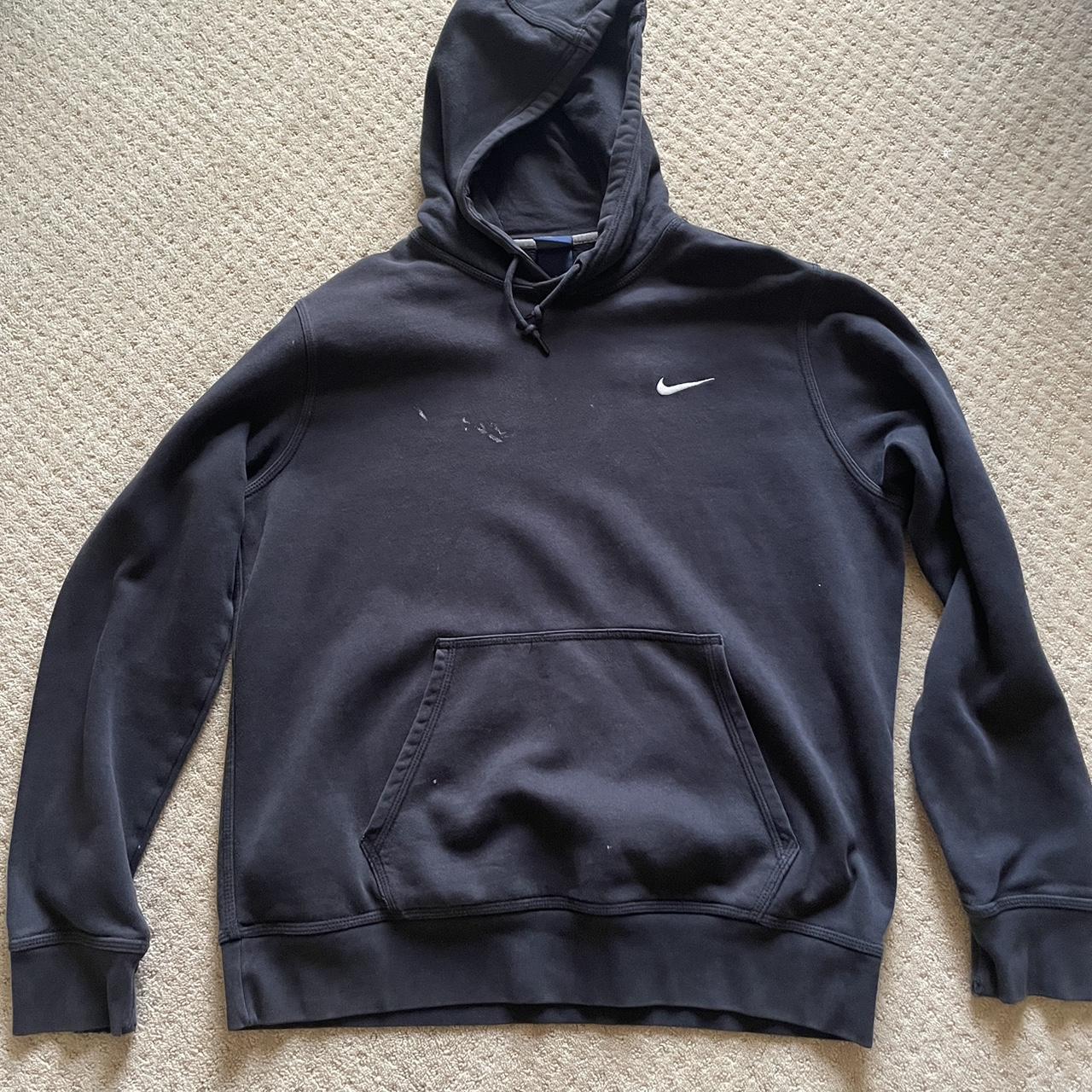 Early 2000s Nike Swoosh Hoodie with Paint Splatter