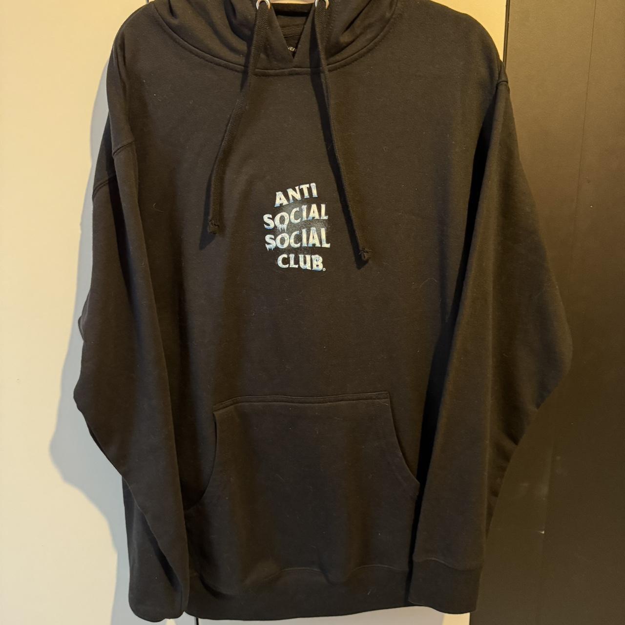 Anti social social club black hoodie with Depop
