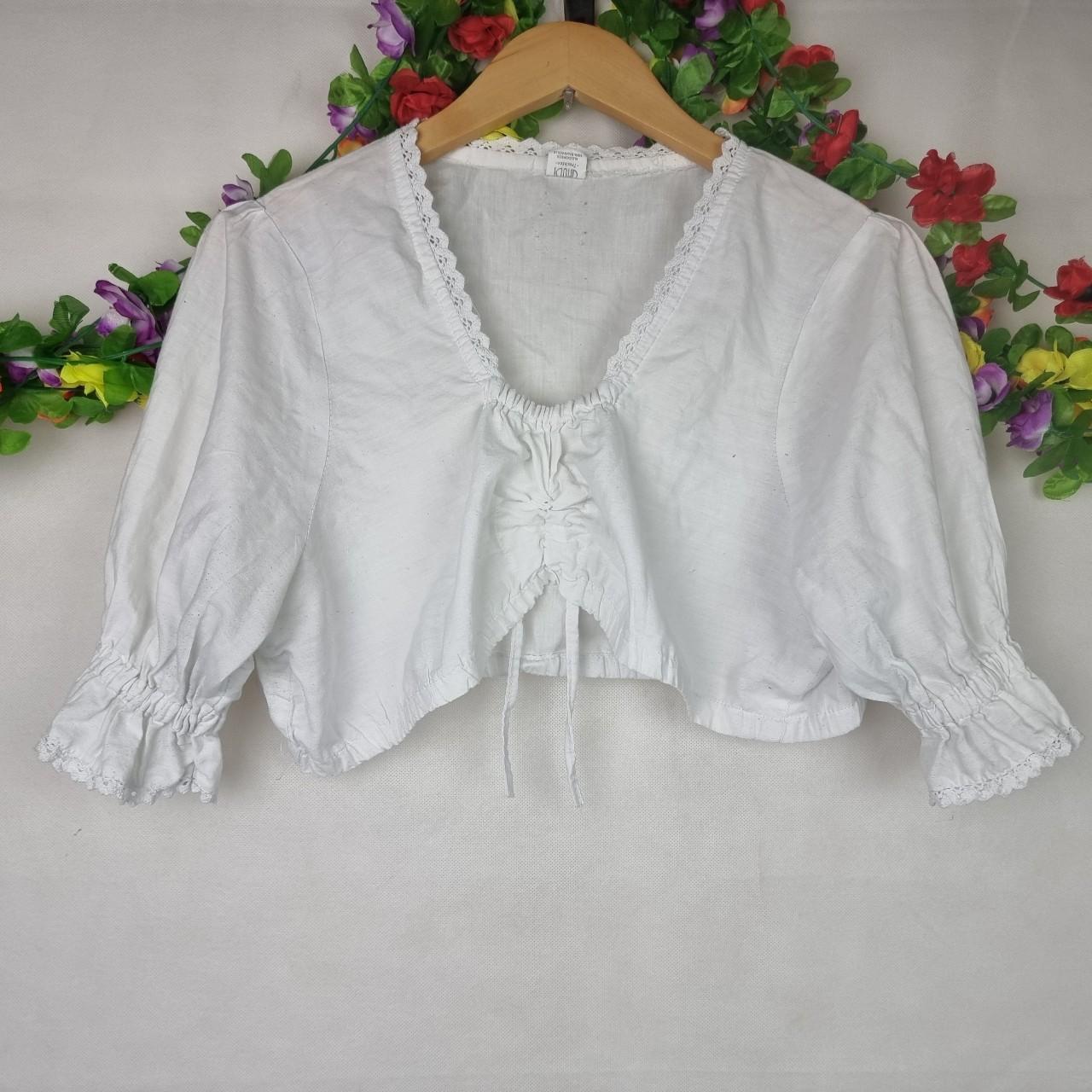 Cotton milkmaid blouse Utterly adorable genuine... - Depop