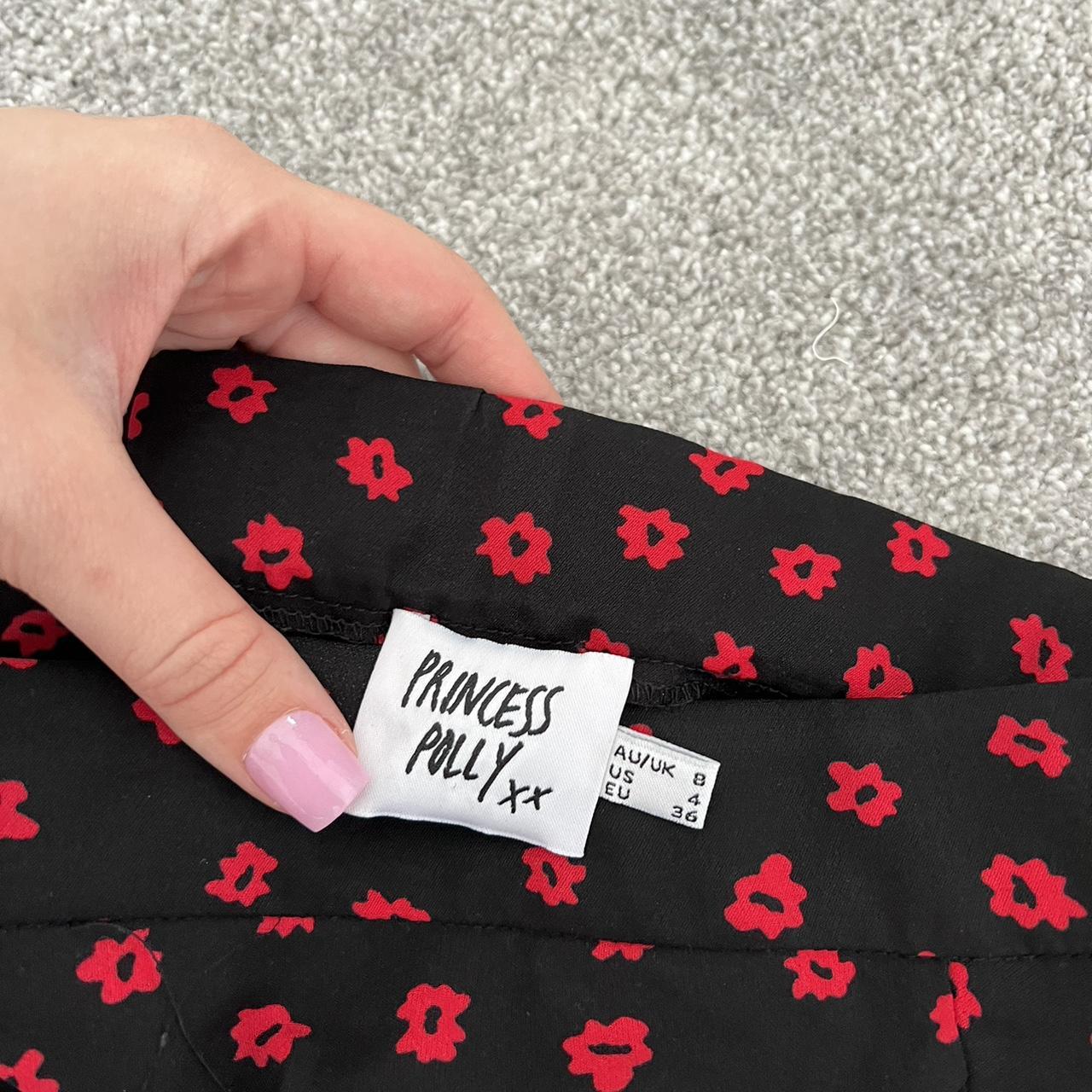 princess polly floral midi skirt with slit worn... Depop