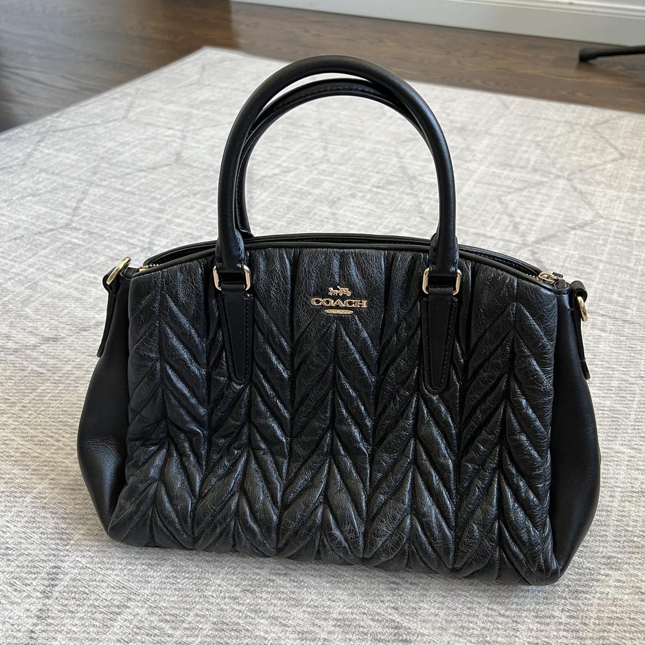 Coach Women's Leather Purse Black Hand Bag. Used... - Depop