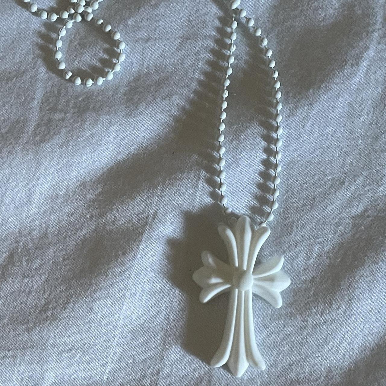 Chrome Hearts Silicone Necklace White Anniversary... - Depop